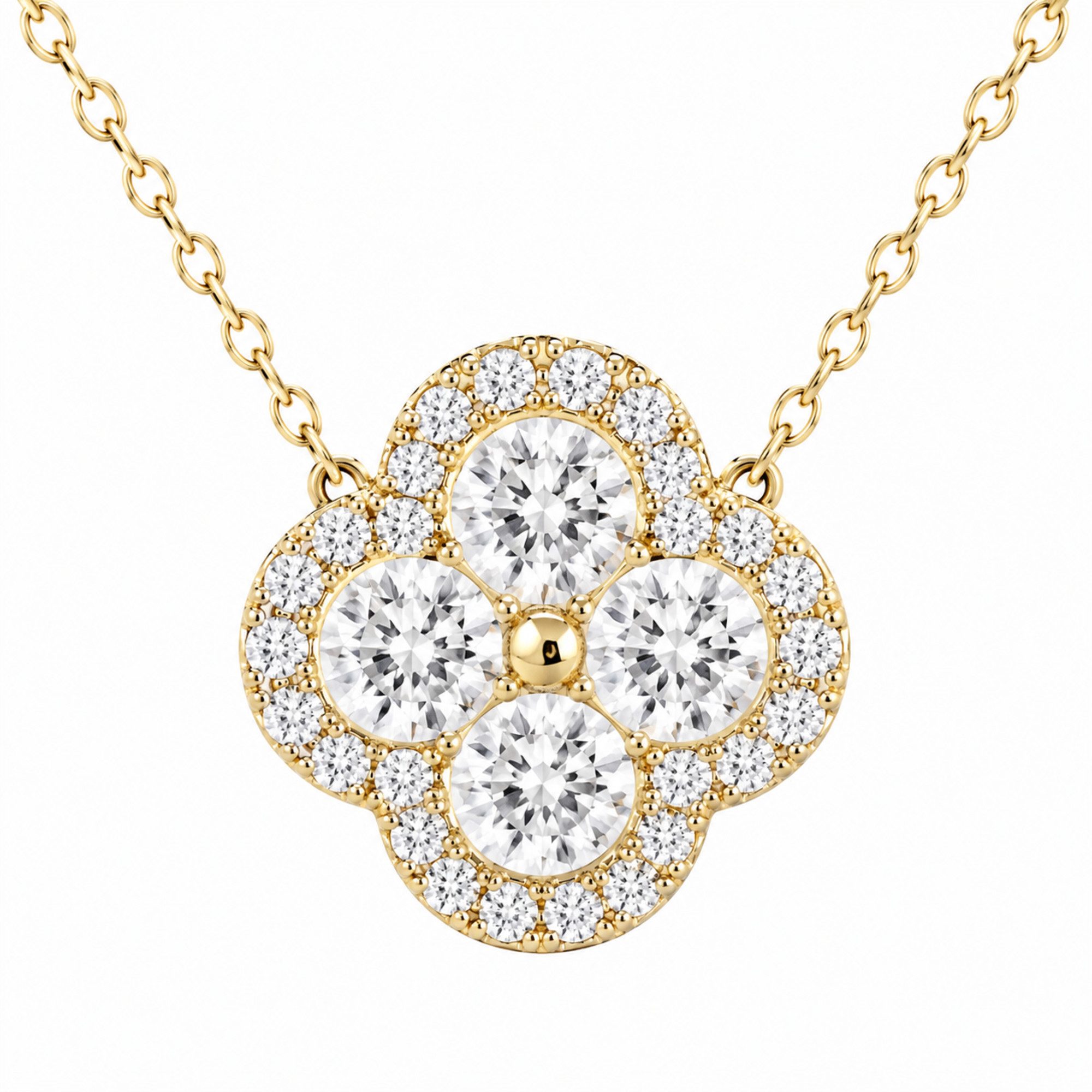 ROUGEMONT Silberkette Funkelnde Kleeblatt-Clover Damen Halskette 45cm 925 sterling Silber, Elegantes Clover Design Symbol für Glück, Liebe und positive Energie