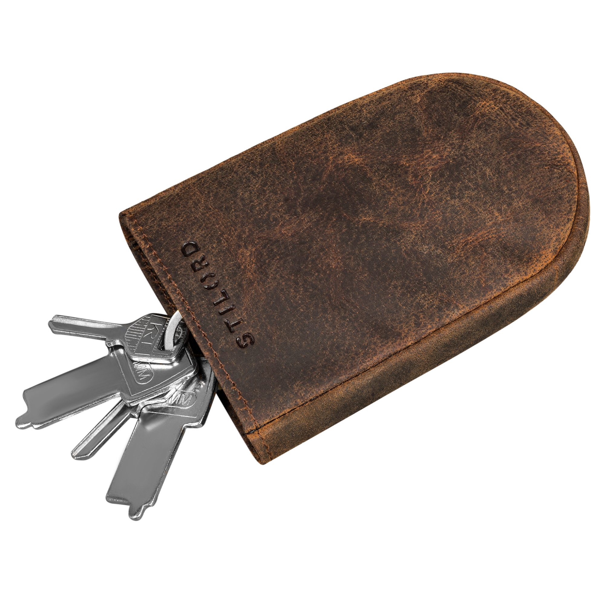 STILORD Schlüsseltasche "Monty" Schlüsselglocke Leder groß