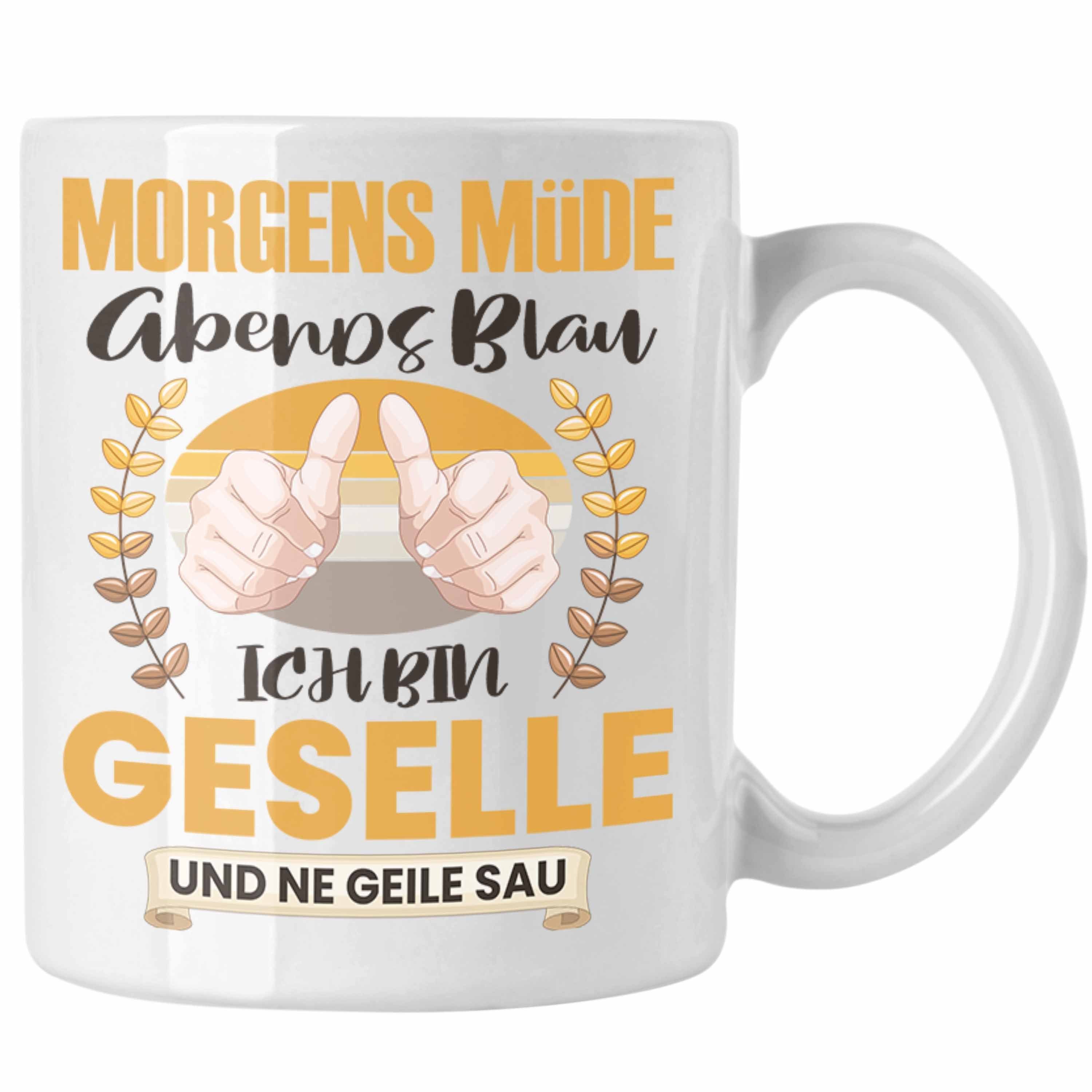 Bestandene Trendation 2023 Geselle Tasse Gesellenprüfung Prüfu Geschenk Bestanden Tasse Weiss