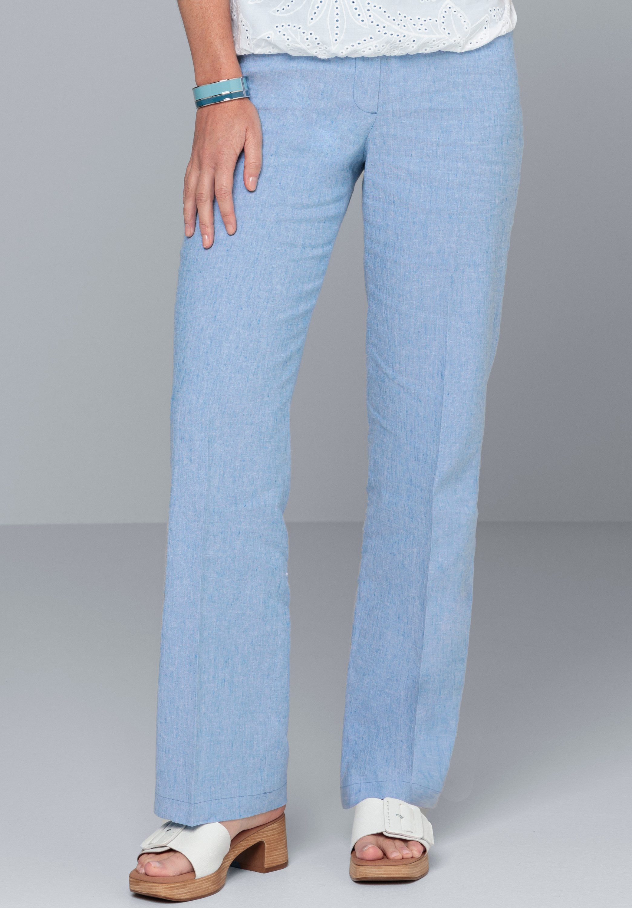 bianca Leinenhose PARIGI im cleanen Look und Trendfarbe 'breeze melange' günstig online kaufen