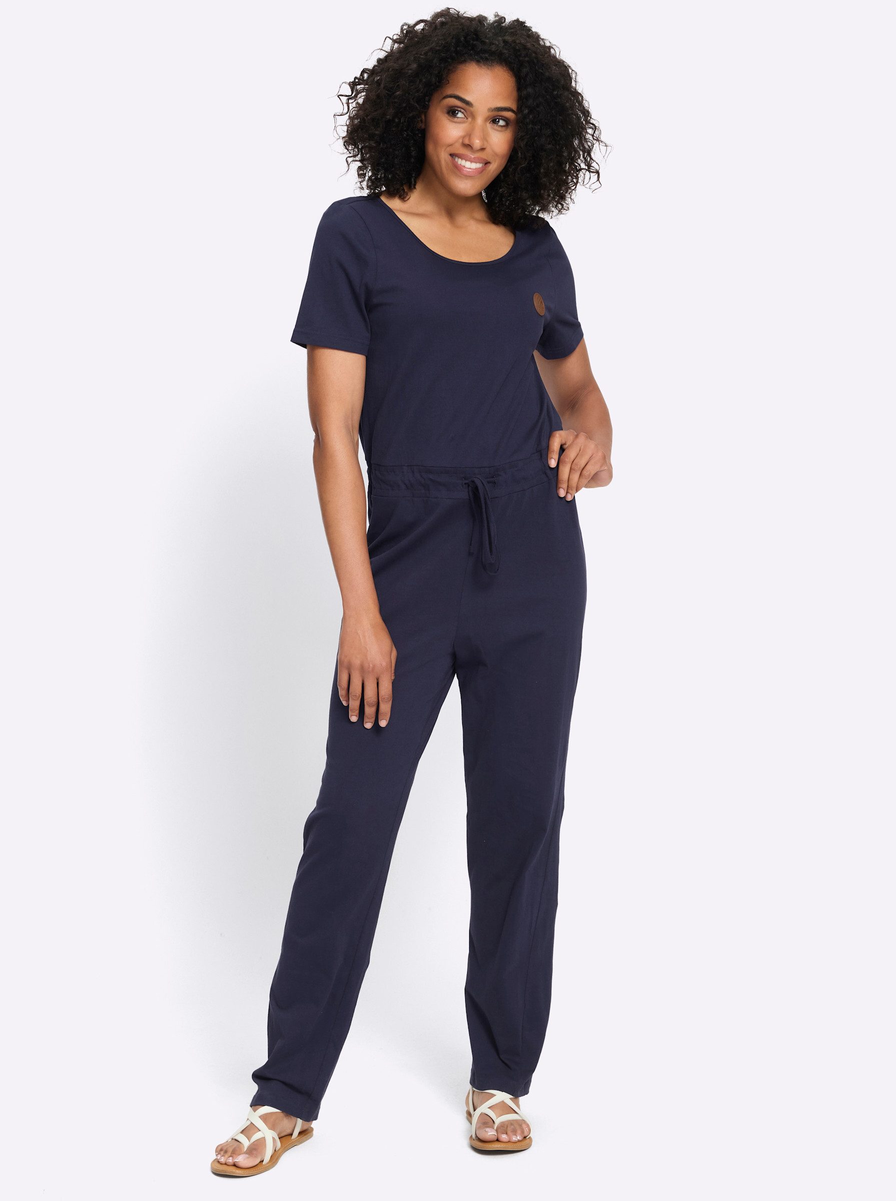 Sieh an! Jumpsuit Jumpsuit Kurzarm Innenbeinlänge ca.71 cm