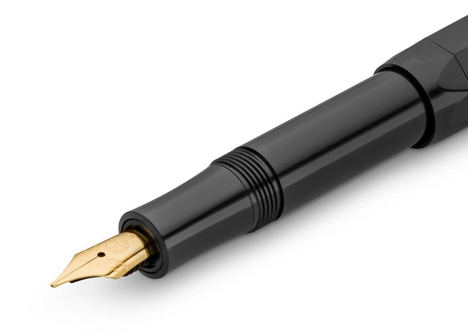 Kaweco Füllhalter CLASSIC SPORT Set Schwarz, Federbreite M, inkl. Clip und 6 Tintenpatronen
