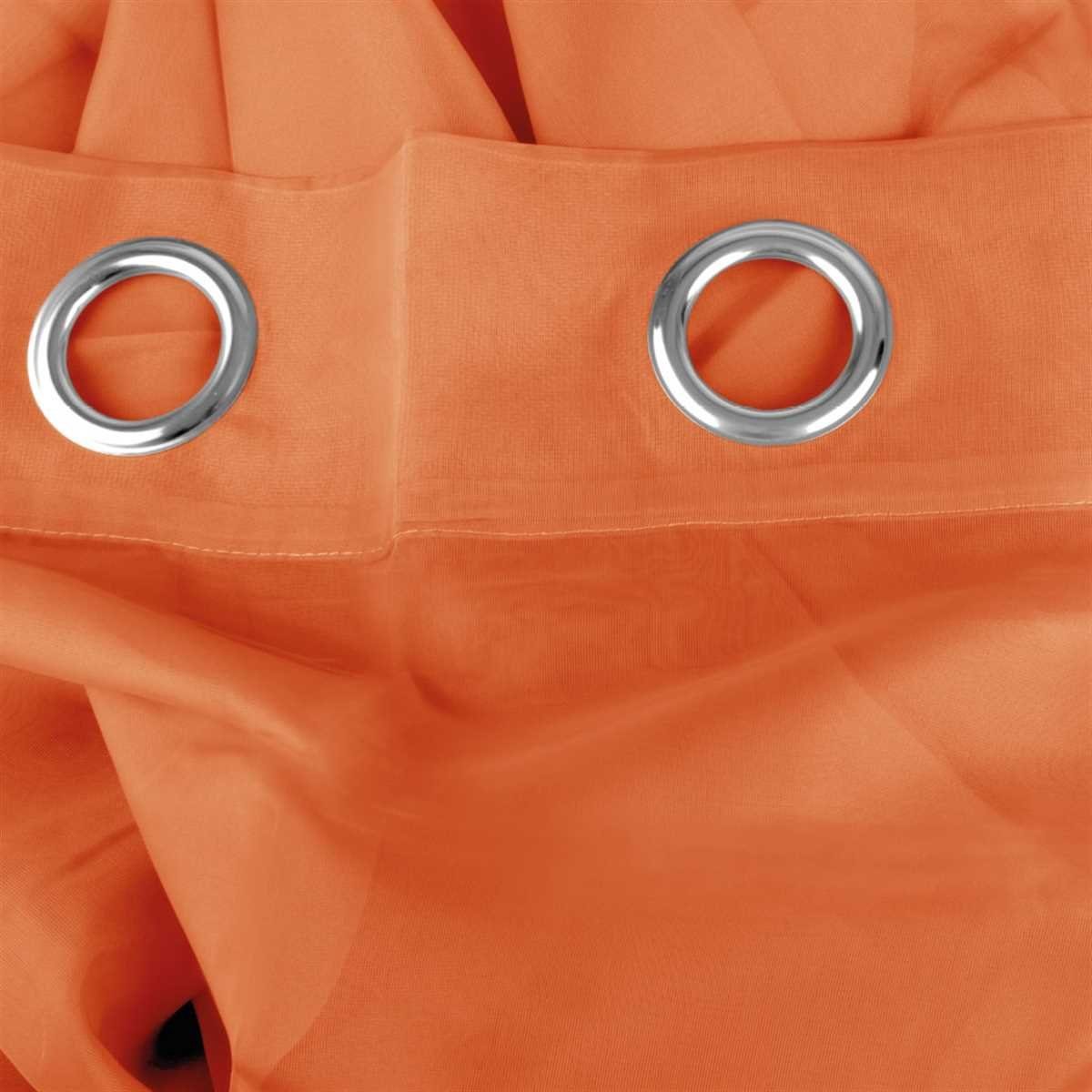 Vorhang, Bestlivings, Ösen (1 Transparenter und vers. Ösenschal, St), Voile, in Dekoschal Farben transparent, Größen Orange
