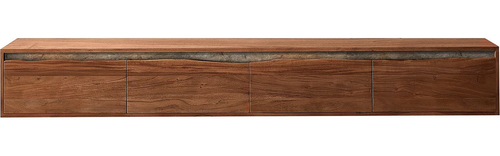 DELIFE Lowboard Stonegrace, Akazie Braun Baumkante günstig online kaufen