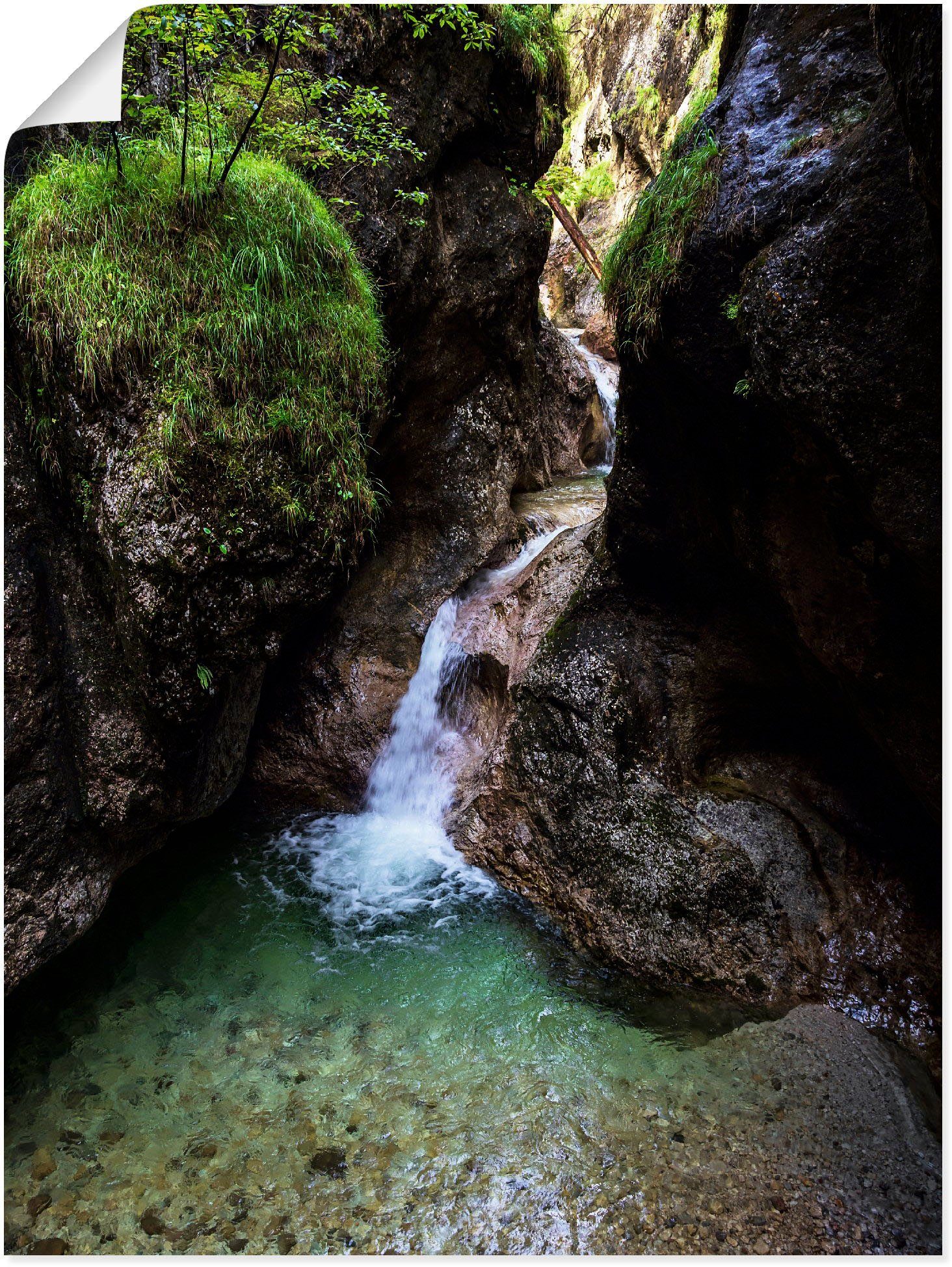 Wandaufkleber Berchtesgadener versch. Alubild, als Gewässer (1 Poster Leinwandbild, im Wandbild oder Artland II, in Größen Almbachklamm St), Land