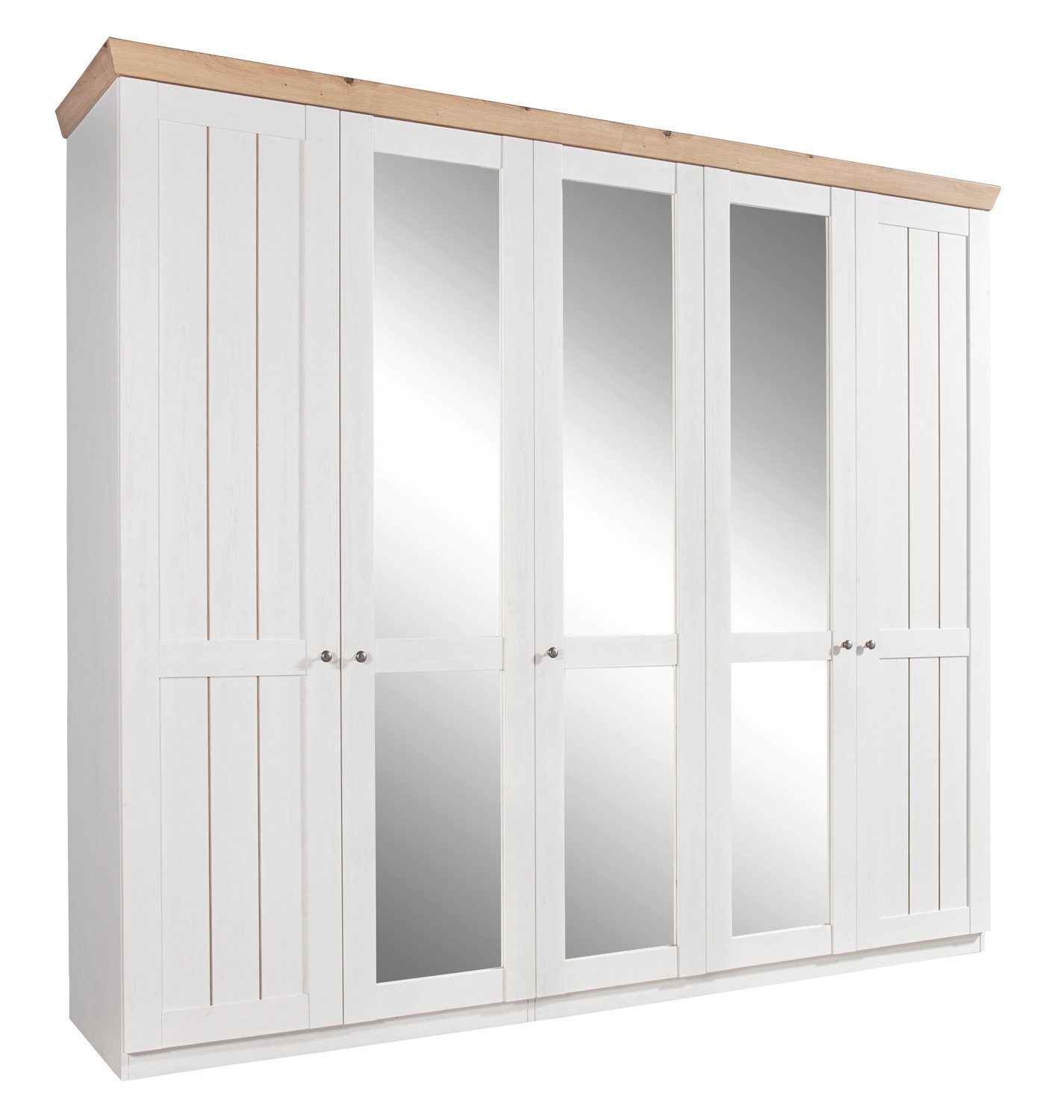 LIV\'IN Drehtürenschrank BASEL, Anderson Pine Dekor, Artisan Eiche Dekor, 2  Türen, 3 Spiegeltüren, B 256 x H 226 x T 60 cm