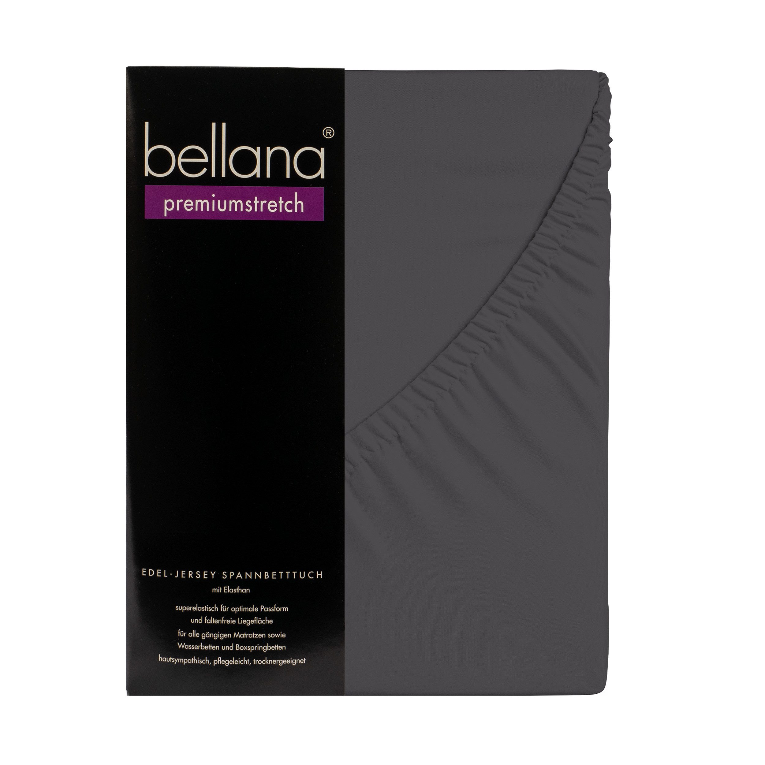 bellana Spannbettlaken Bellana premiumstretch, Jersey, Gummizug: rundum, (1 Stück), 165g/m², 95% gekämmte Mako Baumwolle, 5% Elasthan