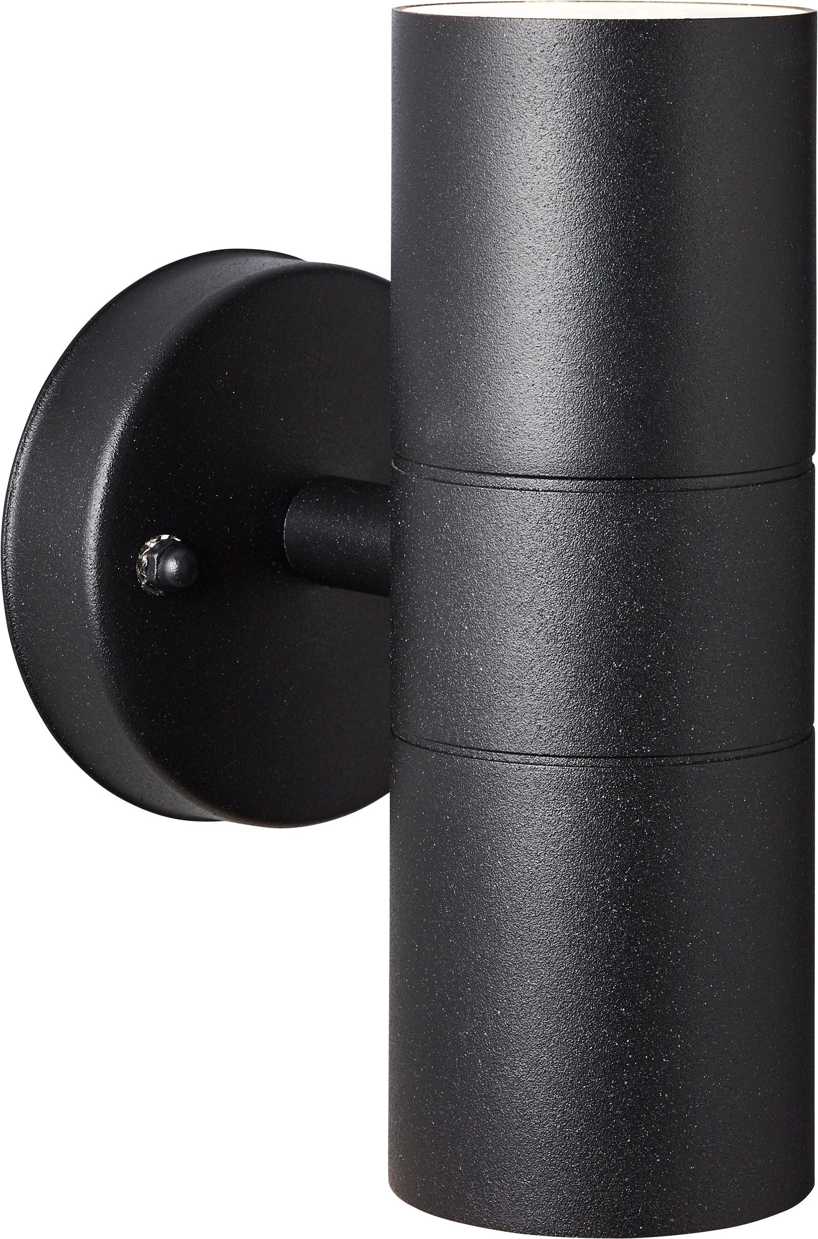 Brilliant Wandleuchte Jandy, ohne Leuchtmittel, Außenwandlampe, 2x GU10, beidseitiger Lichtauslass Metall/Glas schwarz