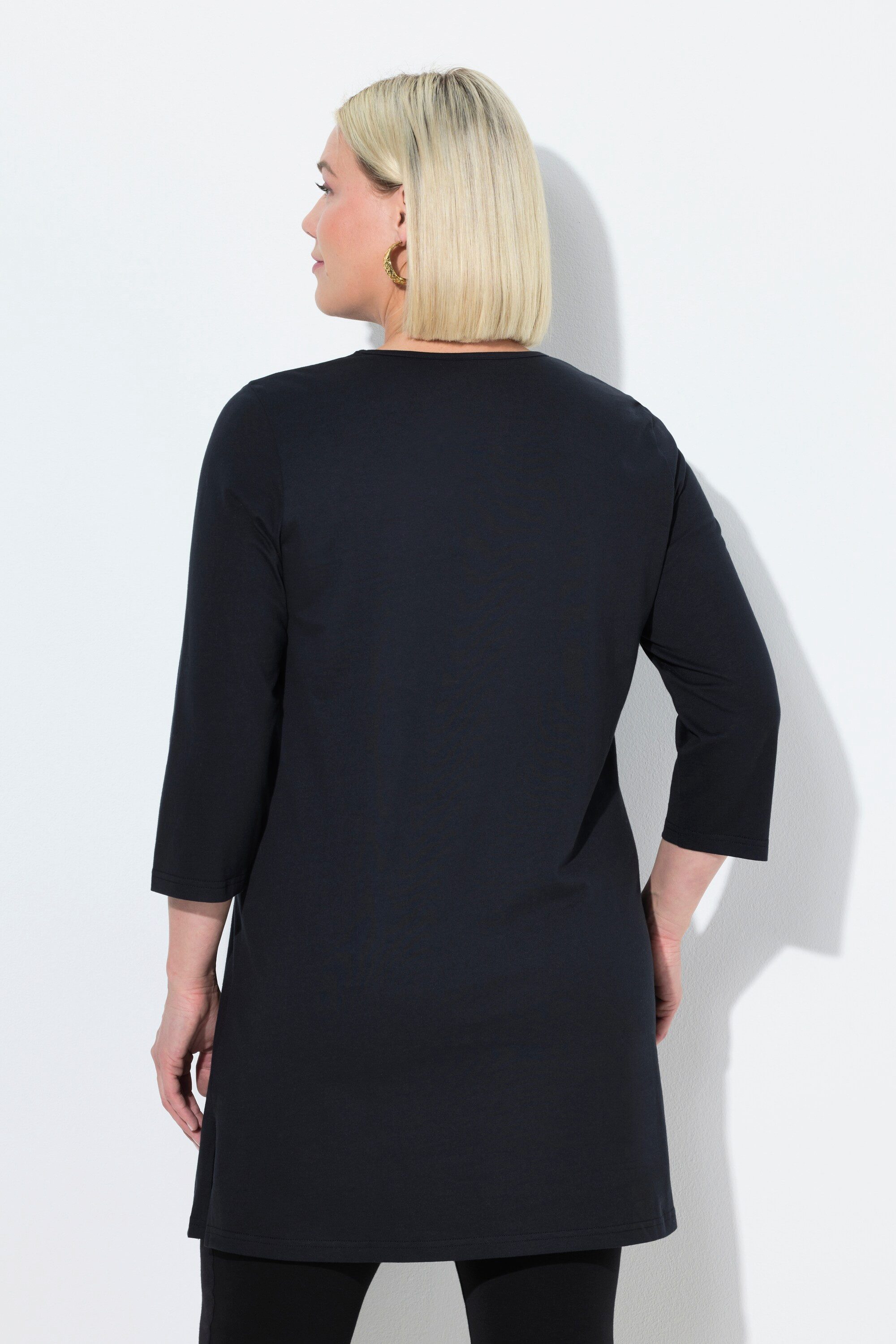 Ulla Popken Longshirt Longshirt A-Linie Rundhalsausschnitt 3/4-Arm – Bild 5 von 5