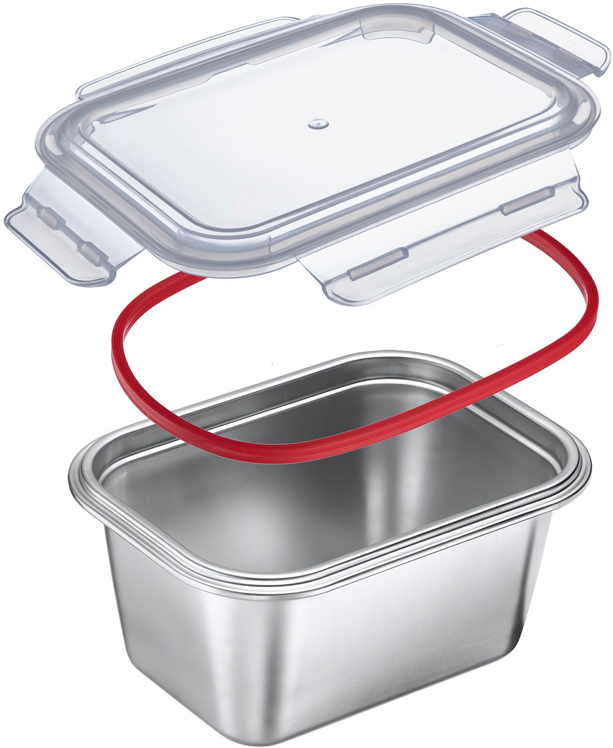 WESTMARK Lunchbox Edelstahl Lunch Box/ Frischhaltedose, 1000 ml, Edelstahl 18/8, Polyprophylen (PP), Silikon, (1-tlg), auslaufsichere Brotdose – mikrowellen- & ofenfest