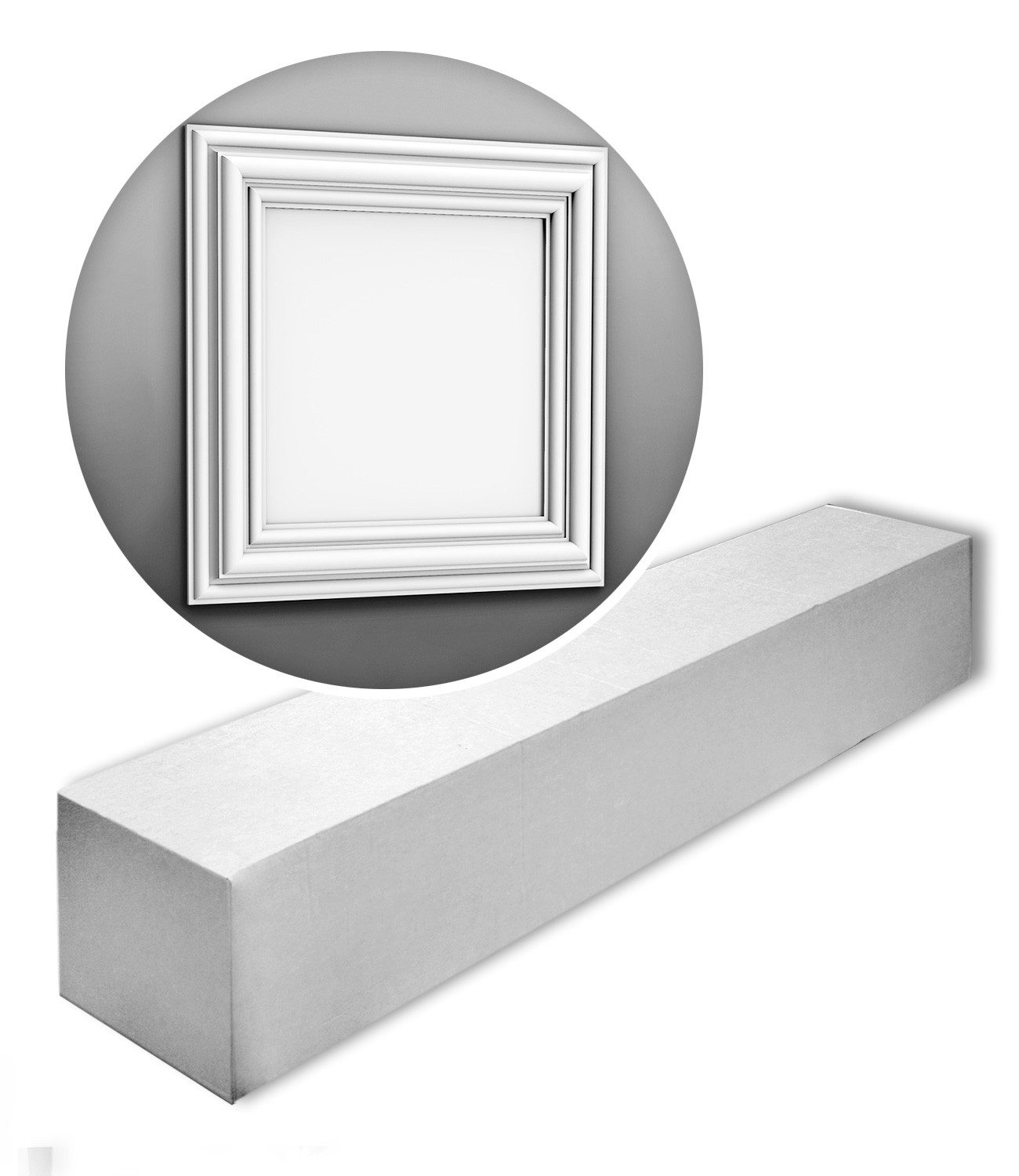 Orac Decor 3D Wandpaneel W121-box 3D Wandpaneel 1 Karton SET mit 8 Dekoelementen 2 m2, BxL: 50x50 cm, 2 qm, (1 Karton Paneel-Set, 8-tlg., AUTOIRE Stuck-Wandpaneele Zierelemente Dekorelemente) weiß vorgrundiert