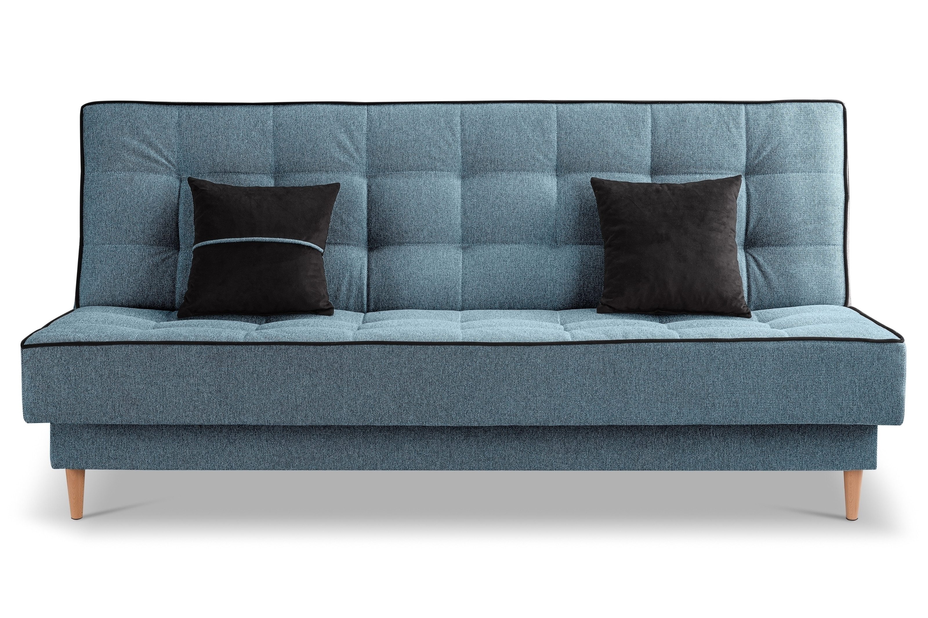 freiraum Schlafsofa Schlafsofa >Bono< in blau, Strukturstoff - 199x91x91cm (BxHxT), in blau, Strukturstoff - 199x91x91cm (BxHxT)
