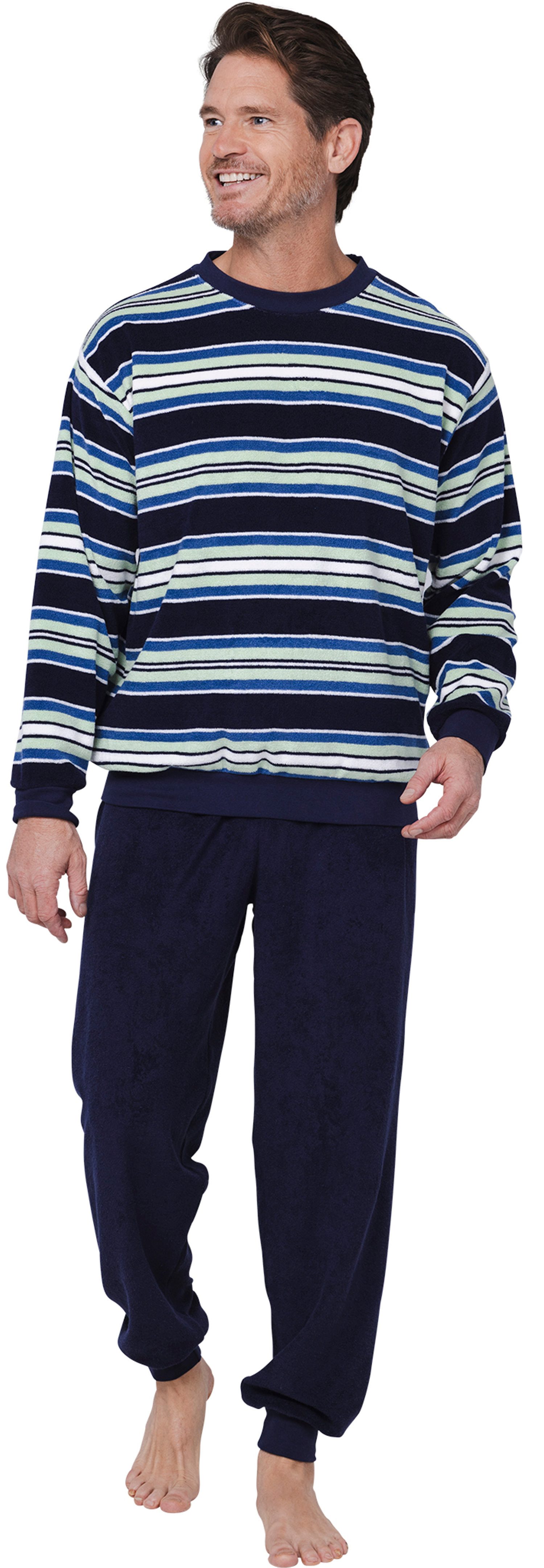 Robson Schlafanzug Herren Frottee Pyjama (2 tlg) Baumwolle