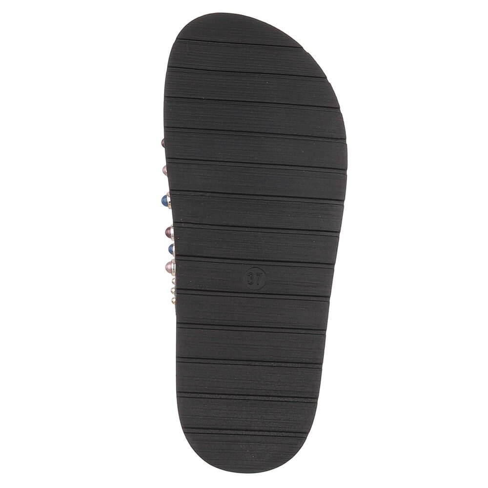 Ital-Design Damen Sandalen mit Schnallen und Zierdetails Pantolette (91849366) Keilabsatz/Wedge Pantoletten in Schwarz
