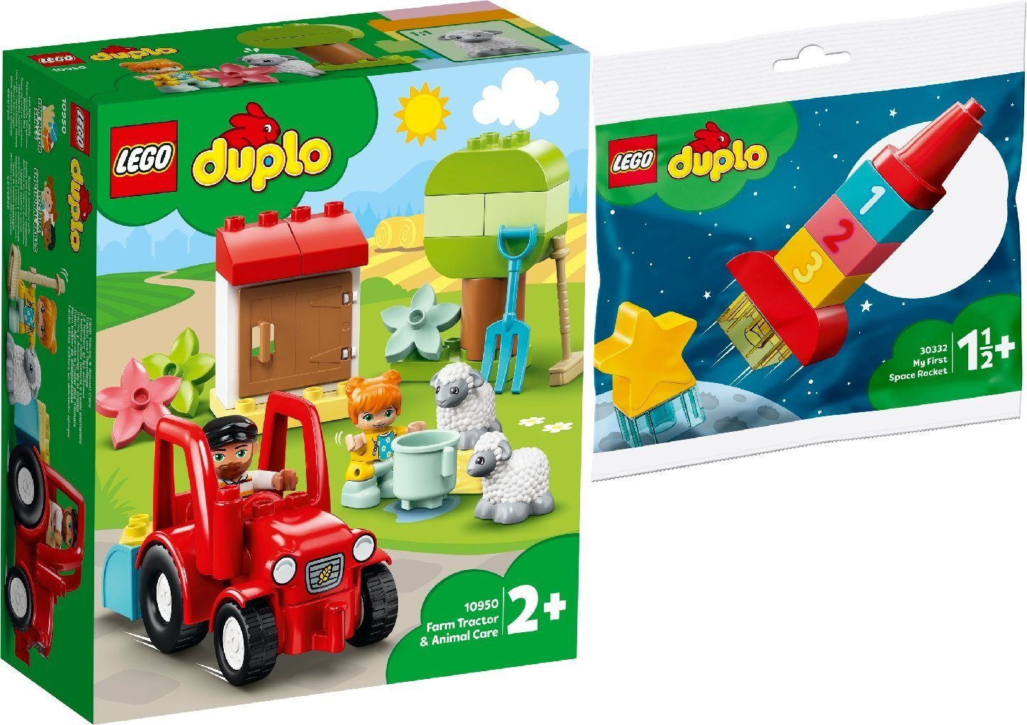 LEGO® Konstruktions-Spielset 2er Set: Town 10950 Traktor und Tierpflege +  30332