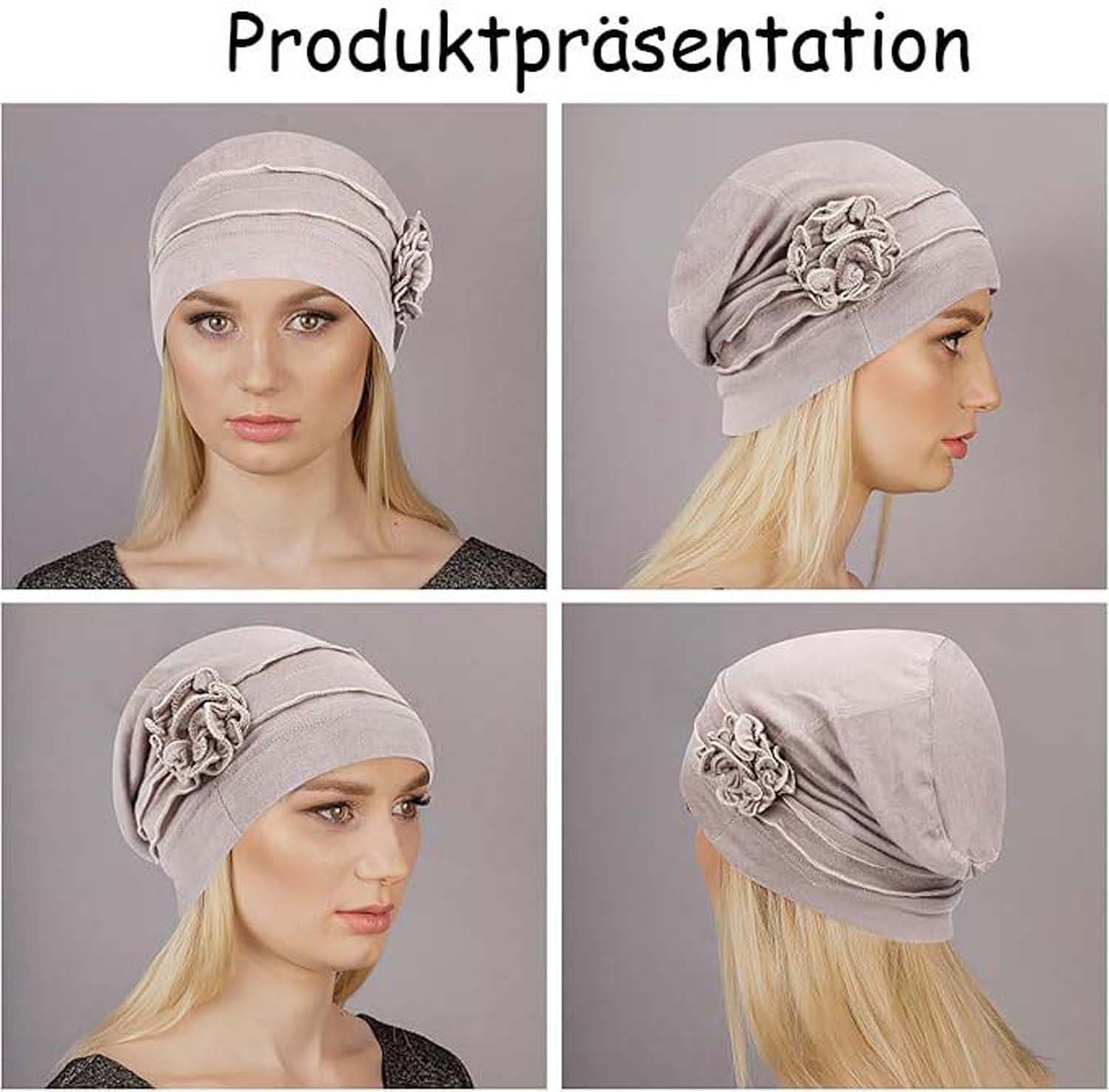 nsihing Kopftuch 4-teiliges Chemo-Kopfbedeckungsset für Damen, atmungsaktive