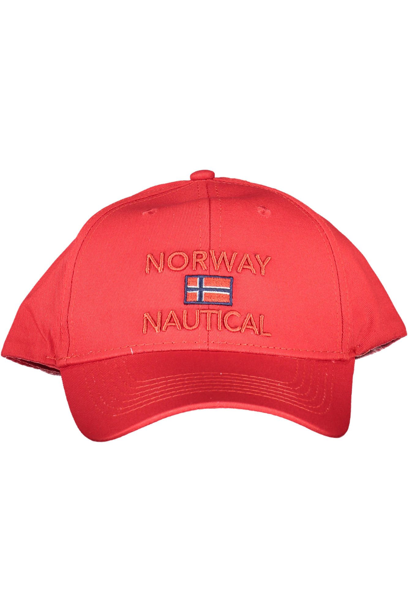NORWAY 1963 Strickmütze Stylische rote Herrenkappe mit Stickerei und Applikation