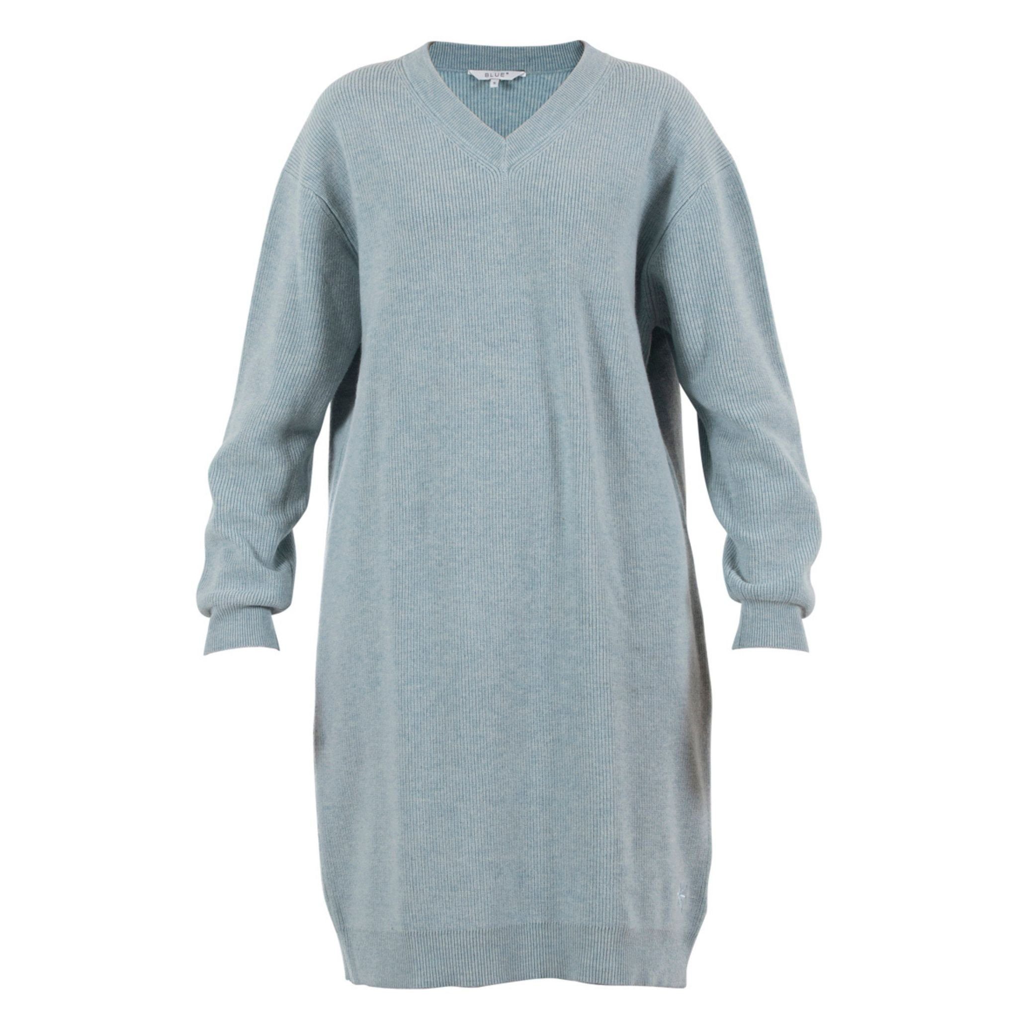V-Ausschnitt Sportswear Spirit Kleid Dress mit Wollkleid Farben versch. Hellblau Strickkleid Blue in