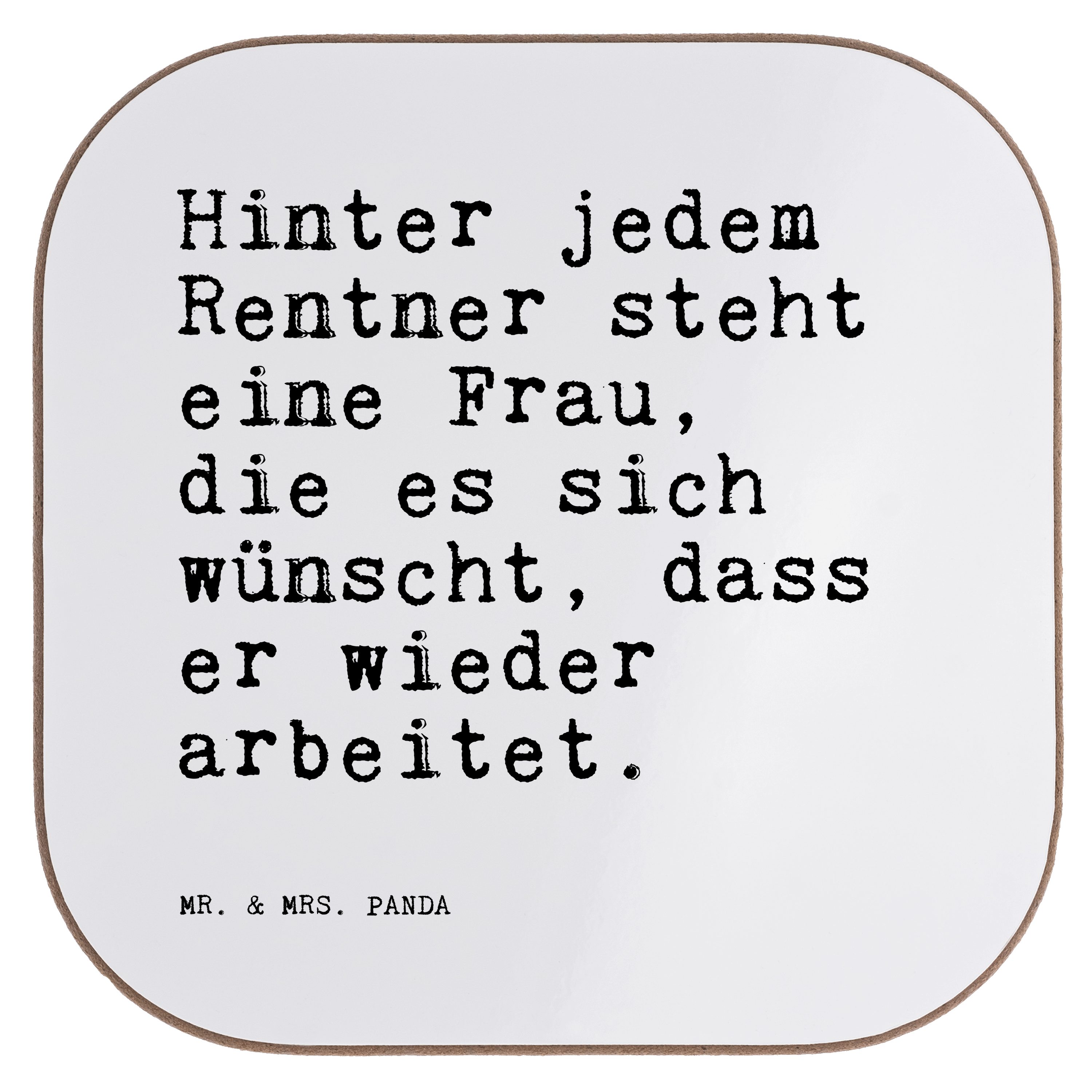 Mr. & Mrs. Panda Getränkeuntersetzer »Hinter jedem Rentner steht