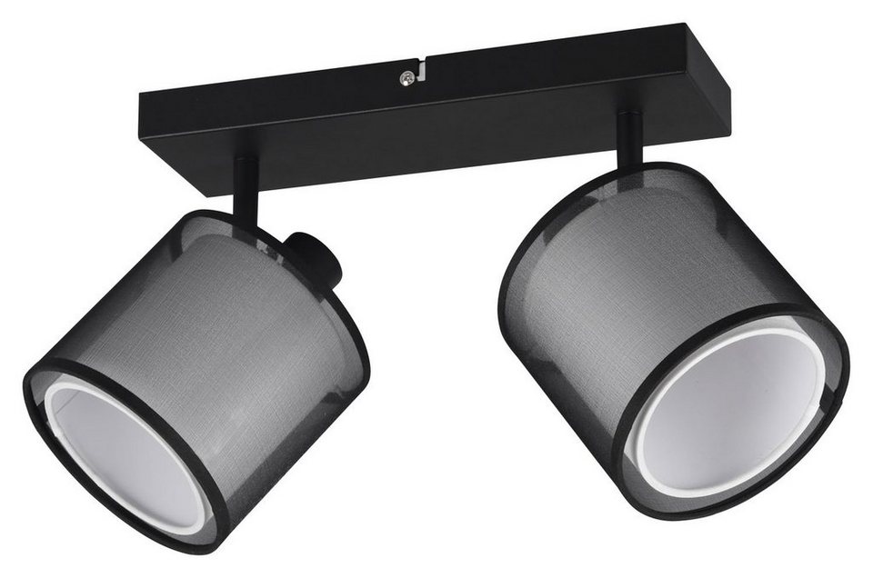 TRIO Leuchten Deckenstrahler BURTON, Breite 32 cm, Schwarz, Metall,  2-flammig, ohne Leuchtmittel, Deckenlampe