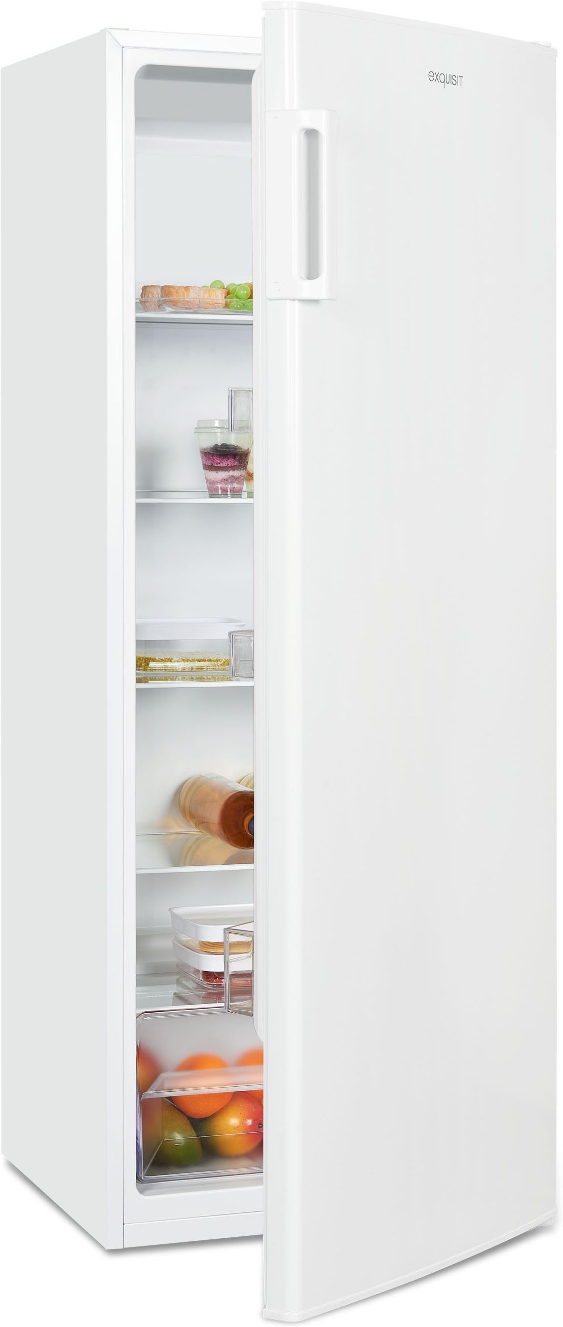 exquisit Kühlschrank KS320-V-H-040E weiss, 142,6 cm hoch, 54,4 cm breit, Großzügiger Kühlraum für mehr Frische und beste Übersicht