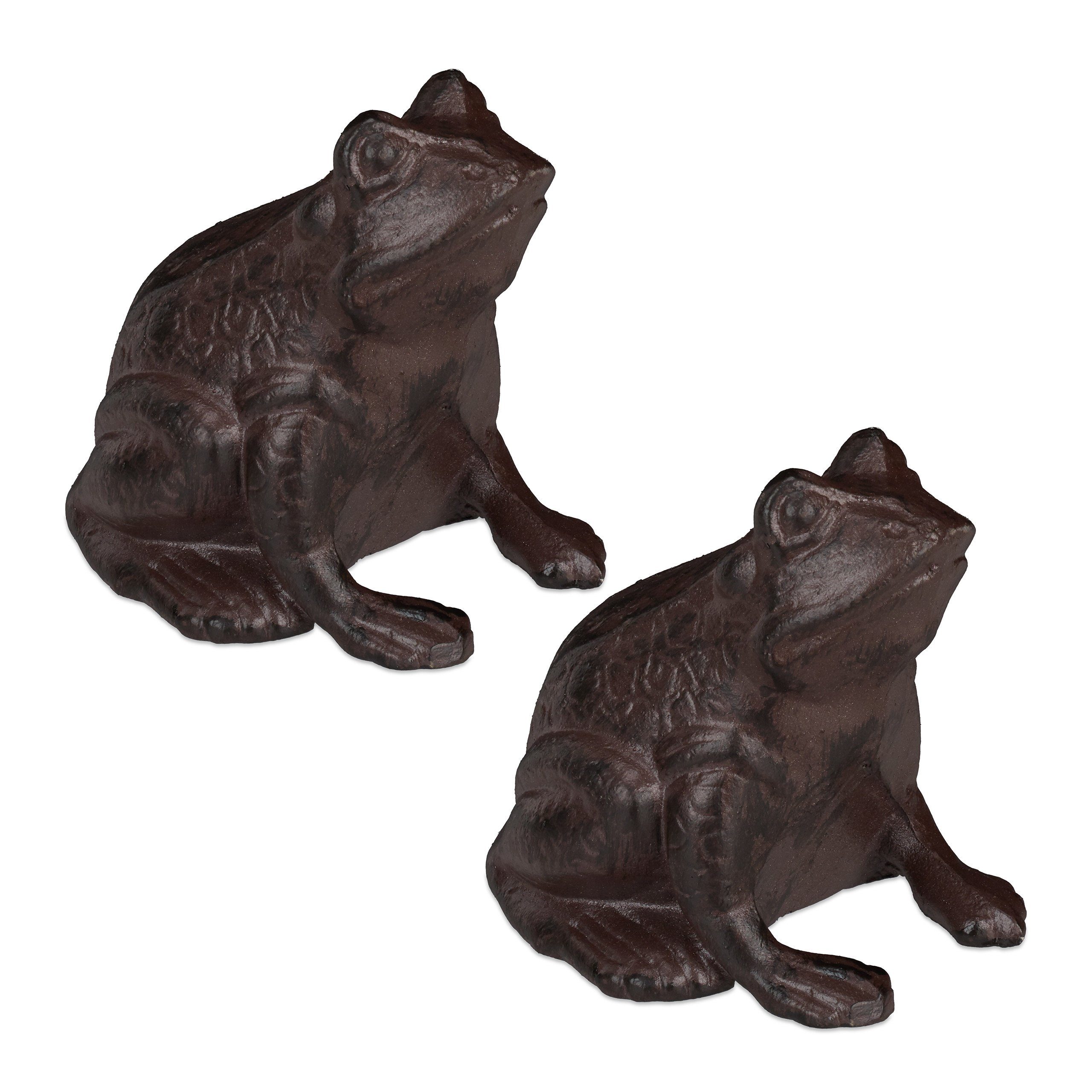 Gartenfigur 2 x Gartenfigur Frosch antik