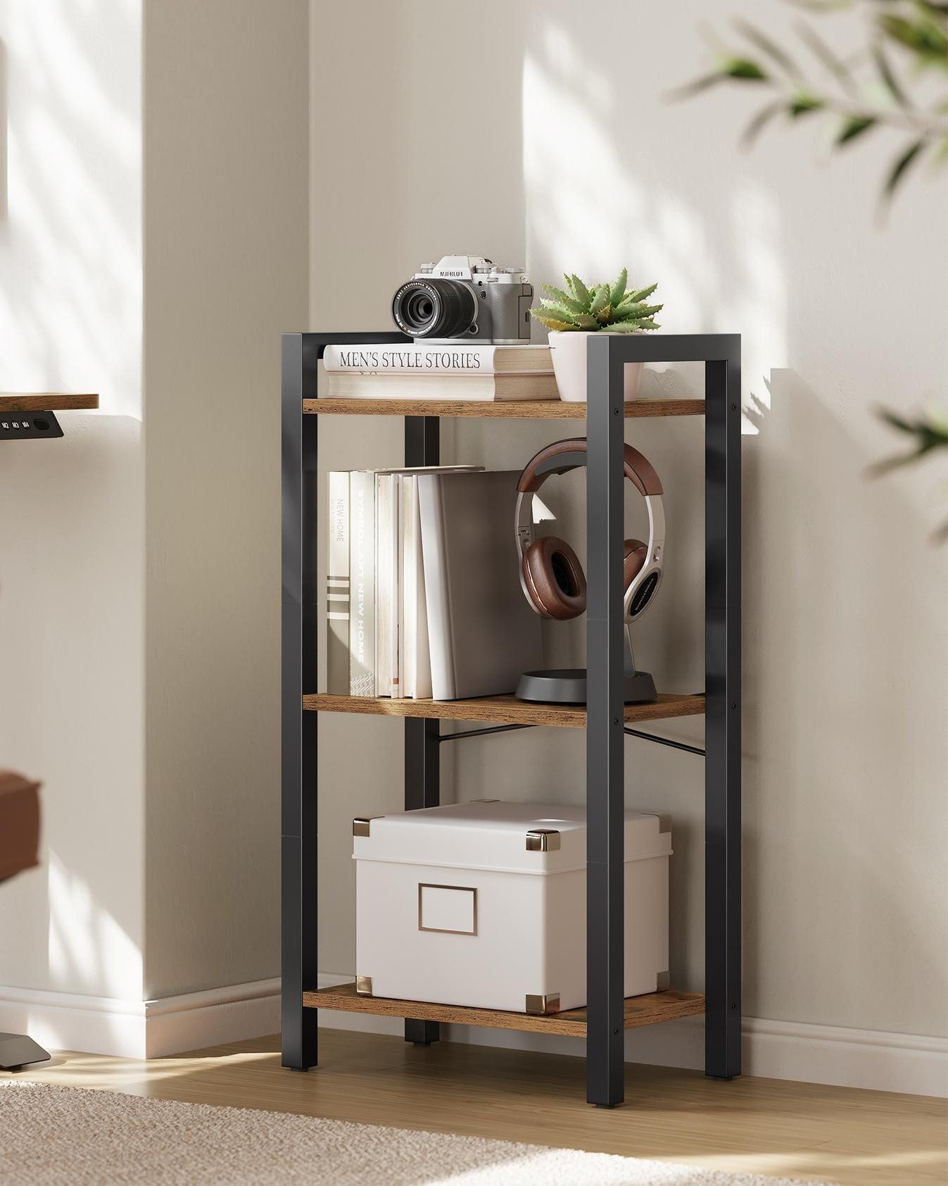 VASAGLE Standregal, Bücherregal, DVD-Regal, mit 3 Ebenen, 24 x 40 x 76,4 cm günstig online kaufen