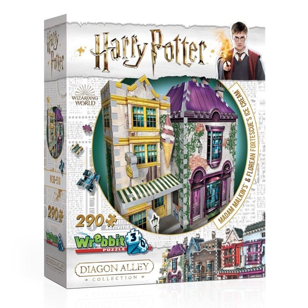 Wrebbit 3D-Puzzle Madam Malkins Anzüge & Florean Fortescues Eissalon - Harry Potter, Puzzleteile