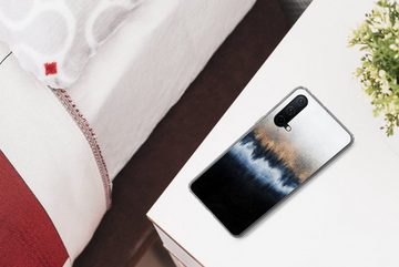 MuchoWow Handyhülle Abstrakt - Gold - Luxus - Blau, Phone Case, Handyhülle OnePlus Nord CE 5G, Silikon, Schutzhülle
