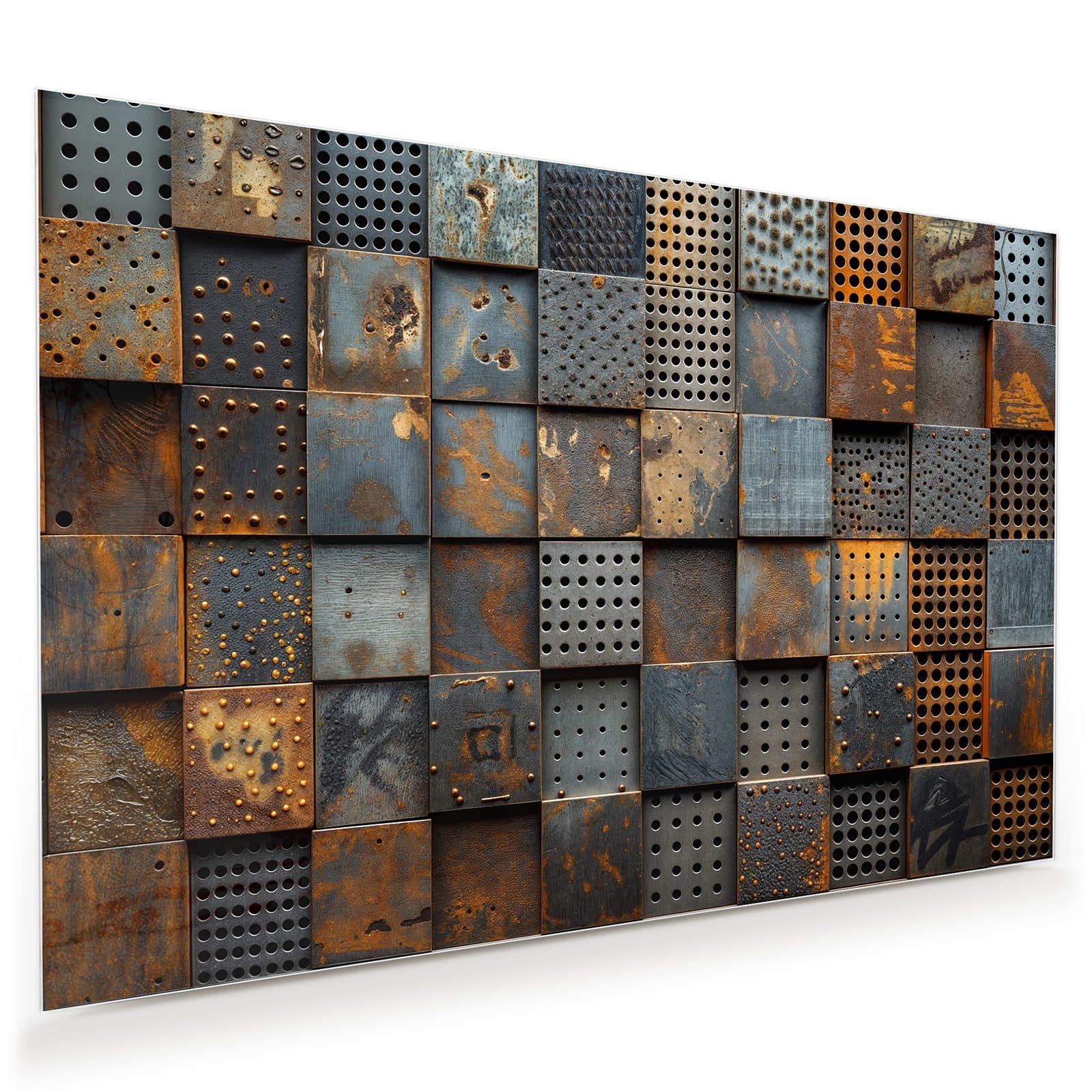 Primedeco Glasbild Wandbild Gelochte Metallplatten mit Aufhängung, Texturen günstig online kaufen