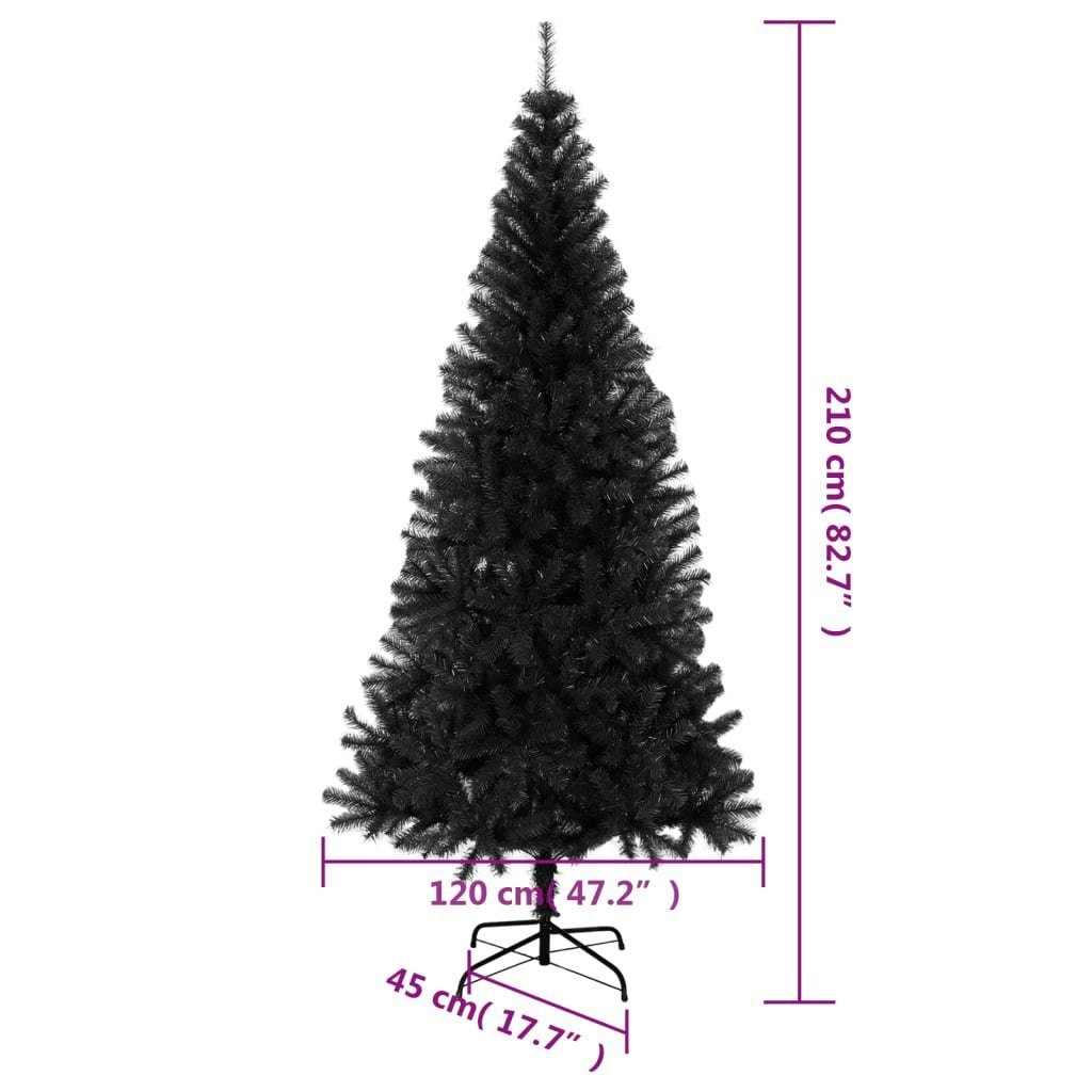 Künstlicher Schwarz Weihnachtsbaum cm mit PVC 210 Ständer furnicato
