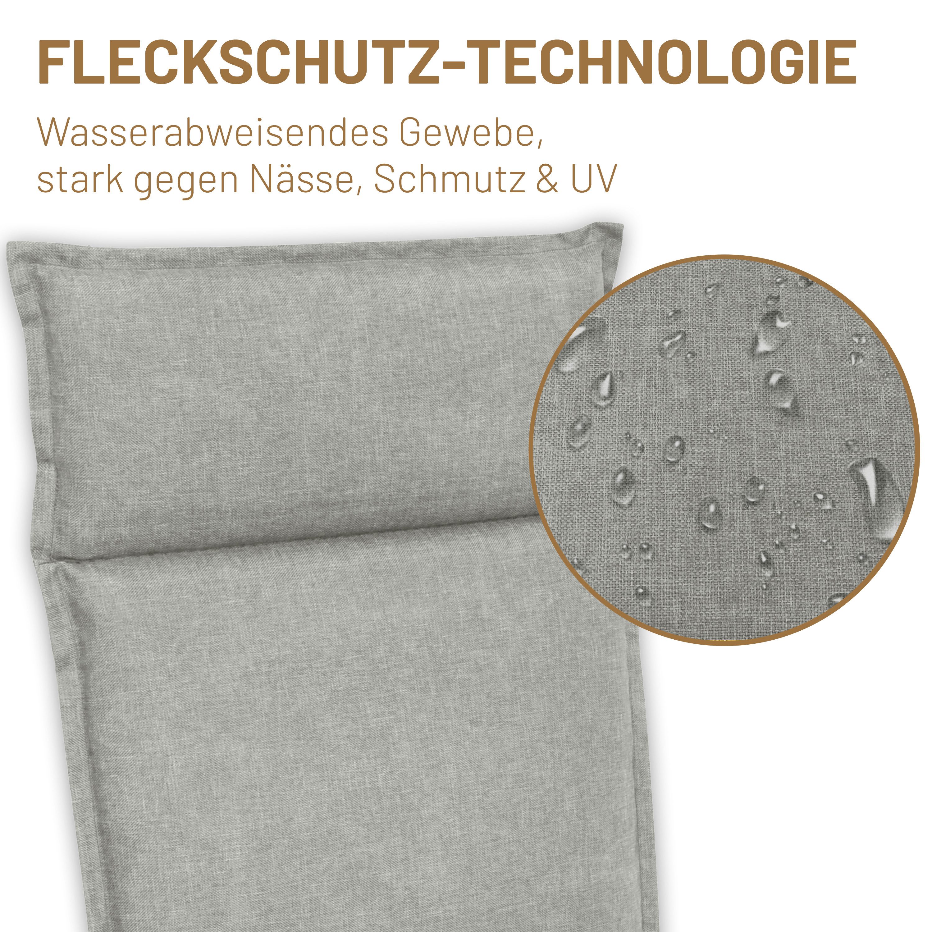 Herlag Hochlehnerauflage Bea Gartenstuhlauflage Wasserabweisend 120x50x4,5cm, (1 St), Polsterauflage für Klappstühle mit UV- & Fleckschutz – Bild 5 von 5