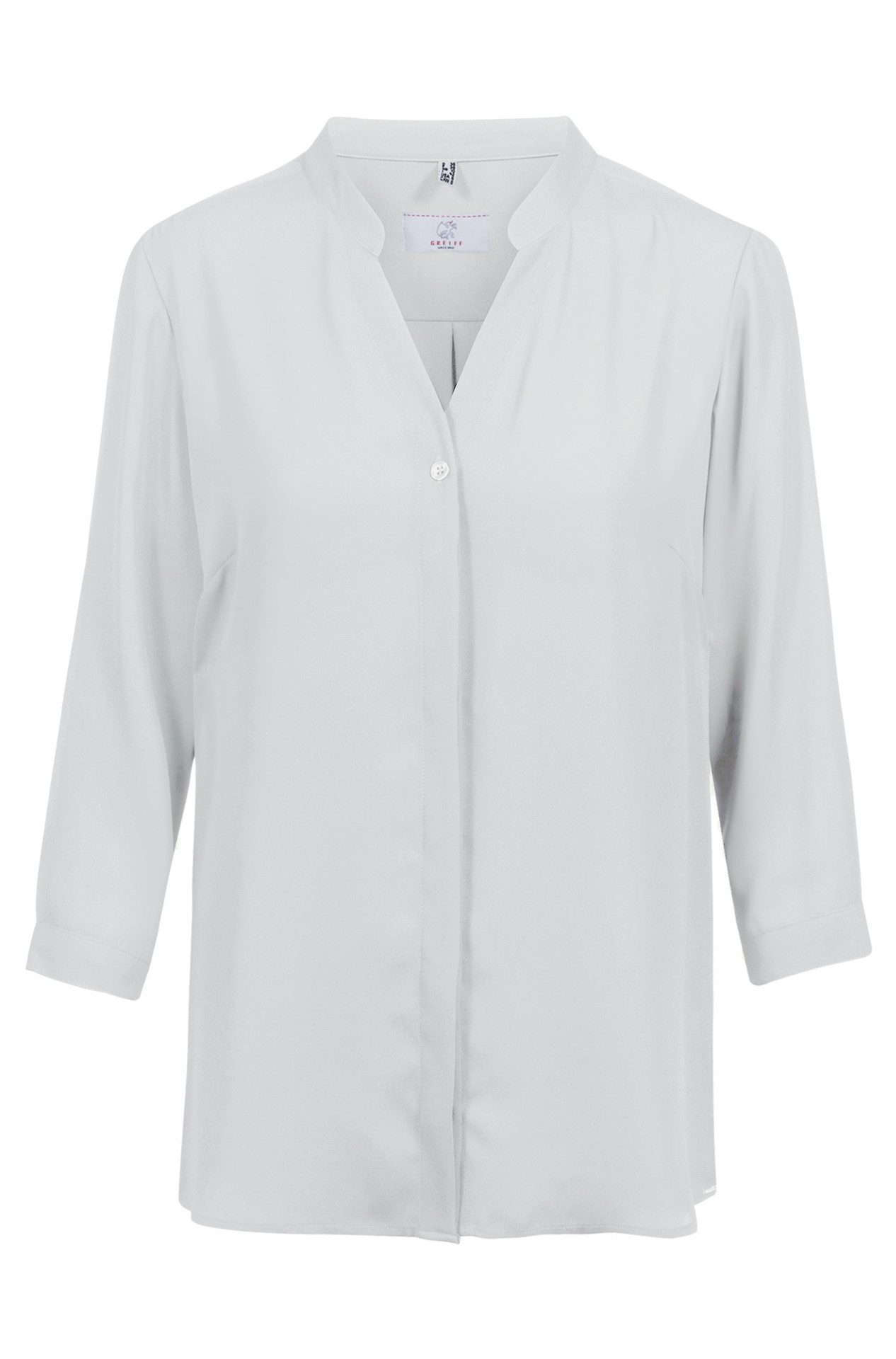 GREIFF Langarmbluse Greiff CHIFFON Damen Bluse 3/4-Arm V-Neck Regular Silbergrau 50