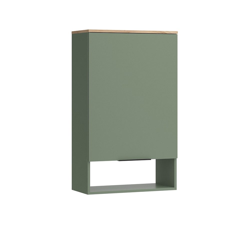 Vicco Bücherregal Wido, Grün/Sonoma, 60 x 100 cm mit Tür, 1-tlg.