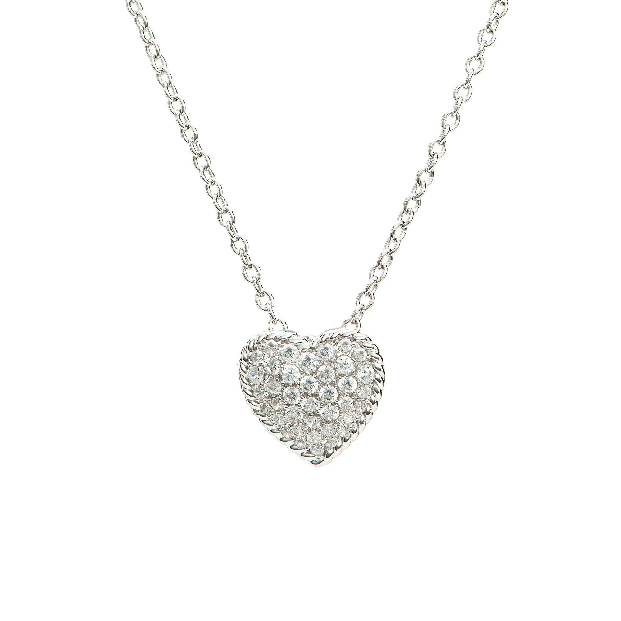 Eye Candy Collier ECJ-NL0075, 925er Sterling-Silber Collier mit einem Anhänger in Herzform