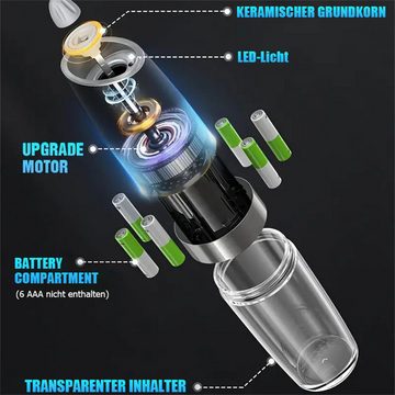 Bifurcation Gewürzbehälter Elektrisch verstellbare Gewürzmühle mit LED-Licht, wiederverwendbar, (1-tlg)