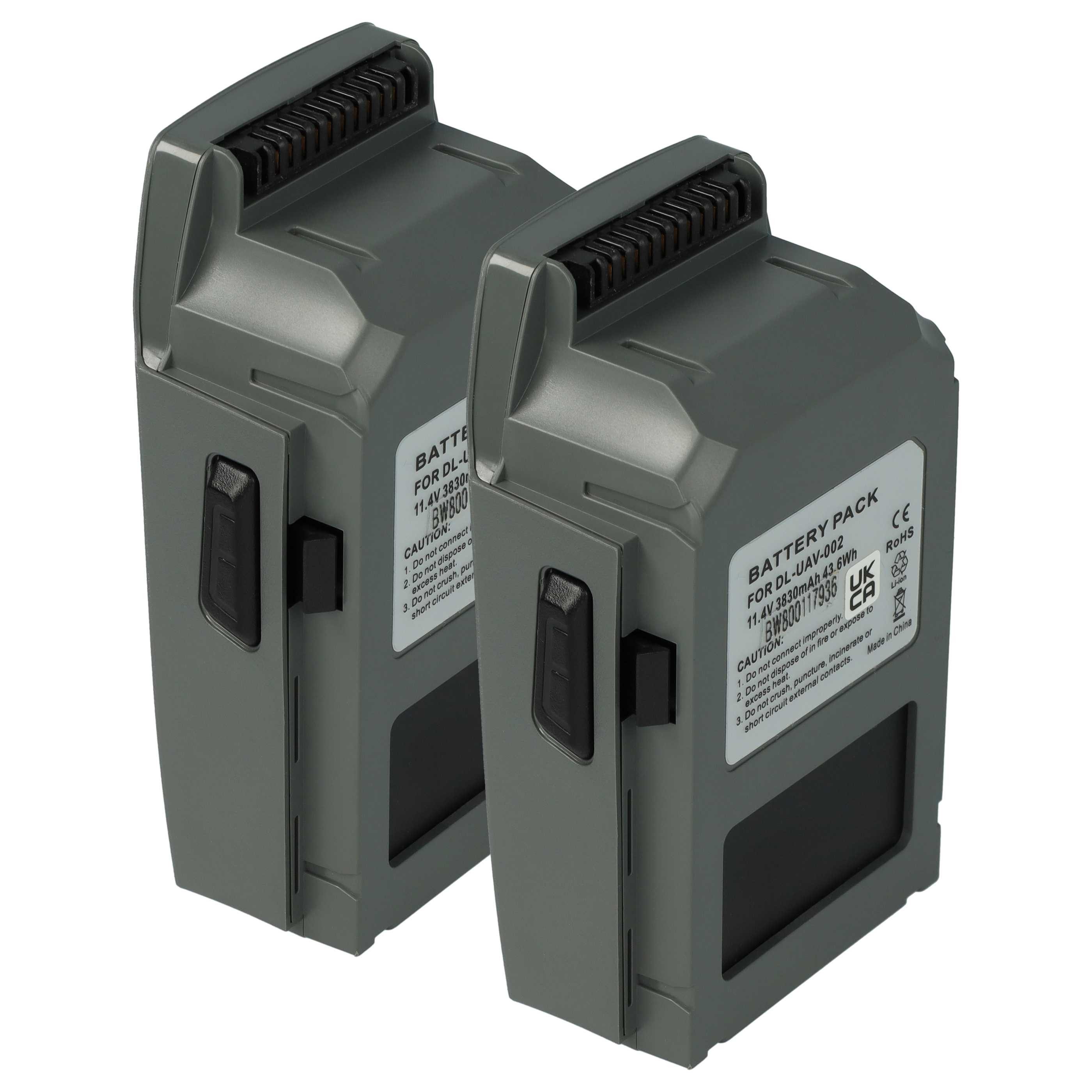 vhbw passend für DJI Mavic Pro Modellbau Drohne (3800 mAh, 11,1 V, Li-Polym Drohnen-Akku Akku Li-Polymer 3800 mAh (11,1 V, 2 St), Leistungsfähige Austausch-Akkus für Drohne, Wiederaufladbar, Jede