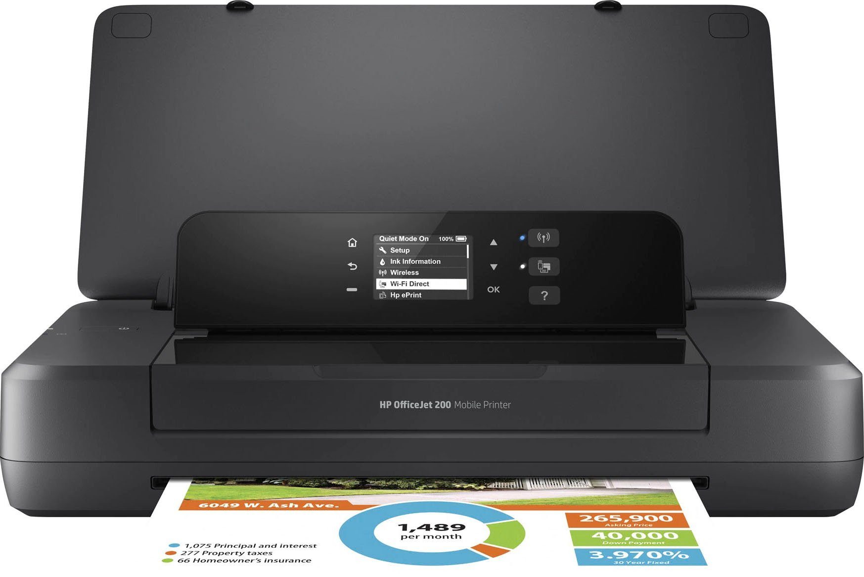 HP OfficeJet 200 Mobildrucker mobiler Drucker, (WLAN (Wi-Fi)