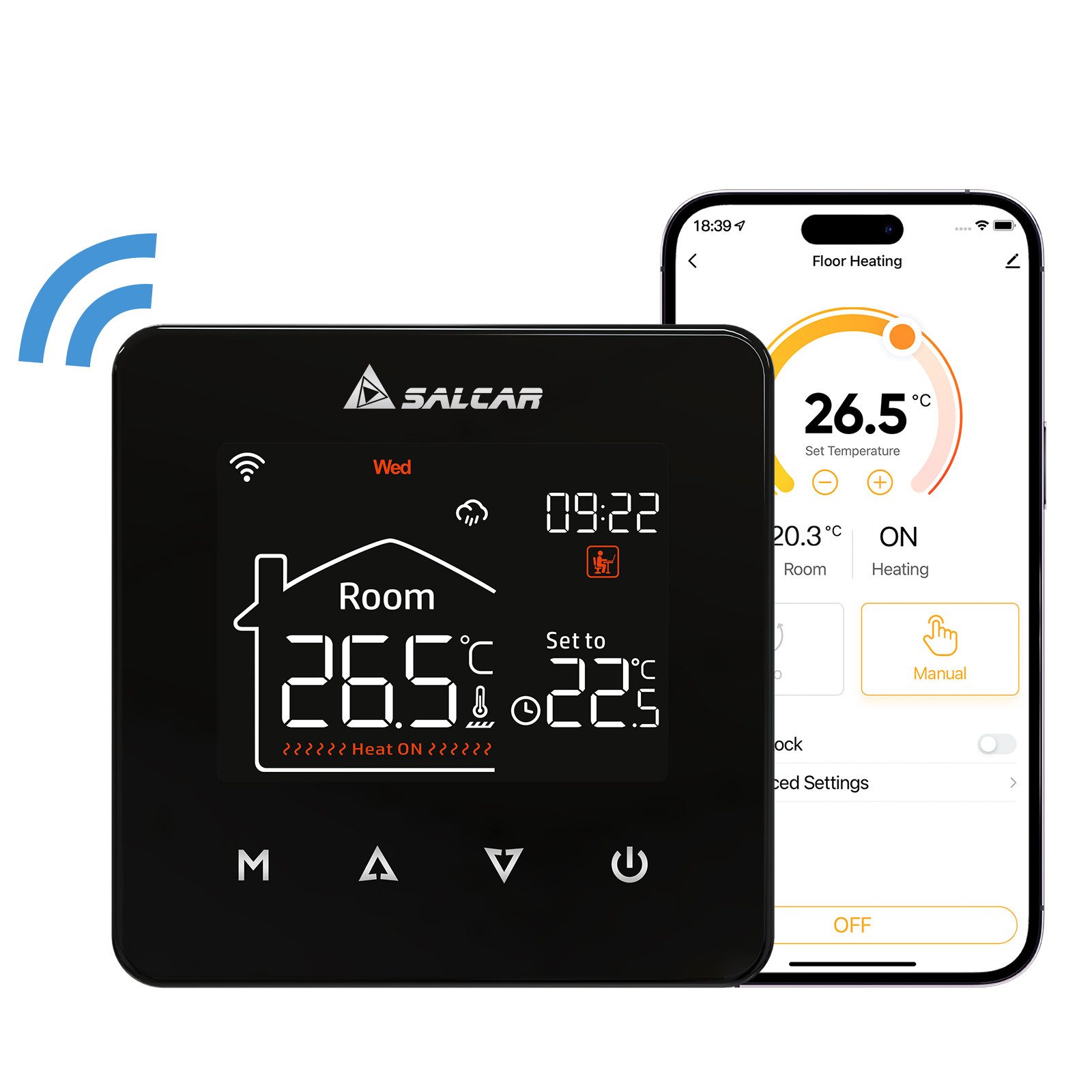 Salcar Heizkörperthermostat WiFi Thermostat Heizung Smart für Wasser Fußbod günstig online kaufen