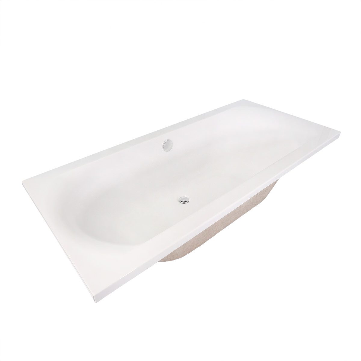Belvit Badewanne Vienna Acryl Rechteckig 170x75 & 180x80 cm, Badewanne mit Mittelablauf, höhenverstellbare Standfüße, wärmeisolierendes & pflegeleichtes Acryl