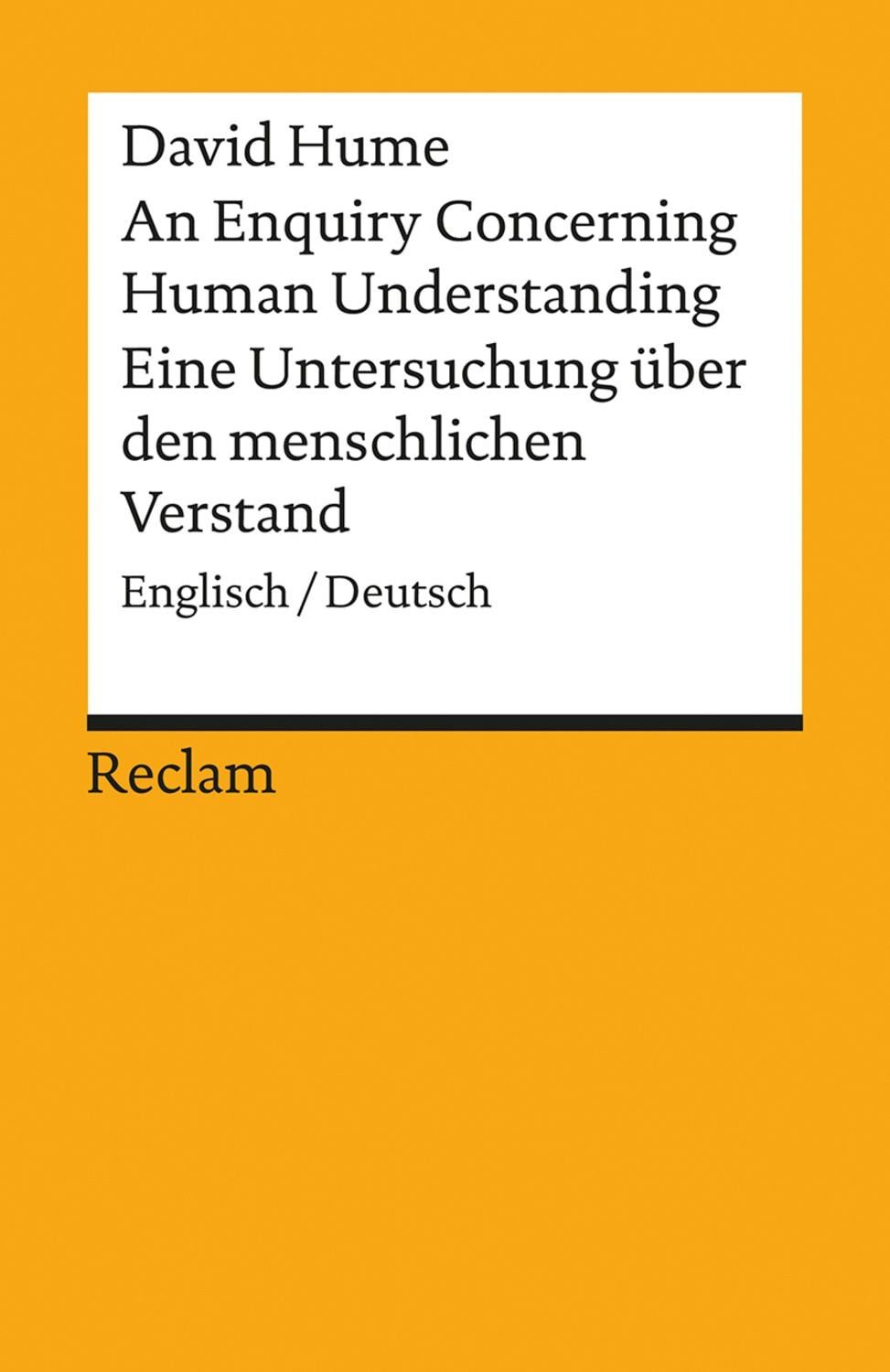 An Enquiry Concerning Human Understanding / Eine Untersuchung über den / David Hume