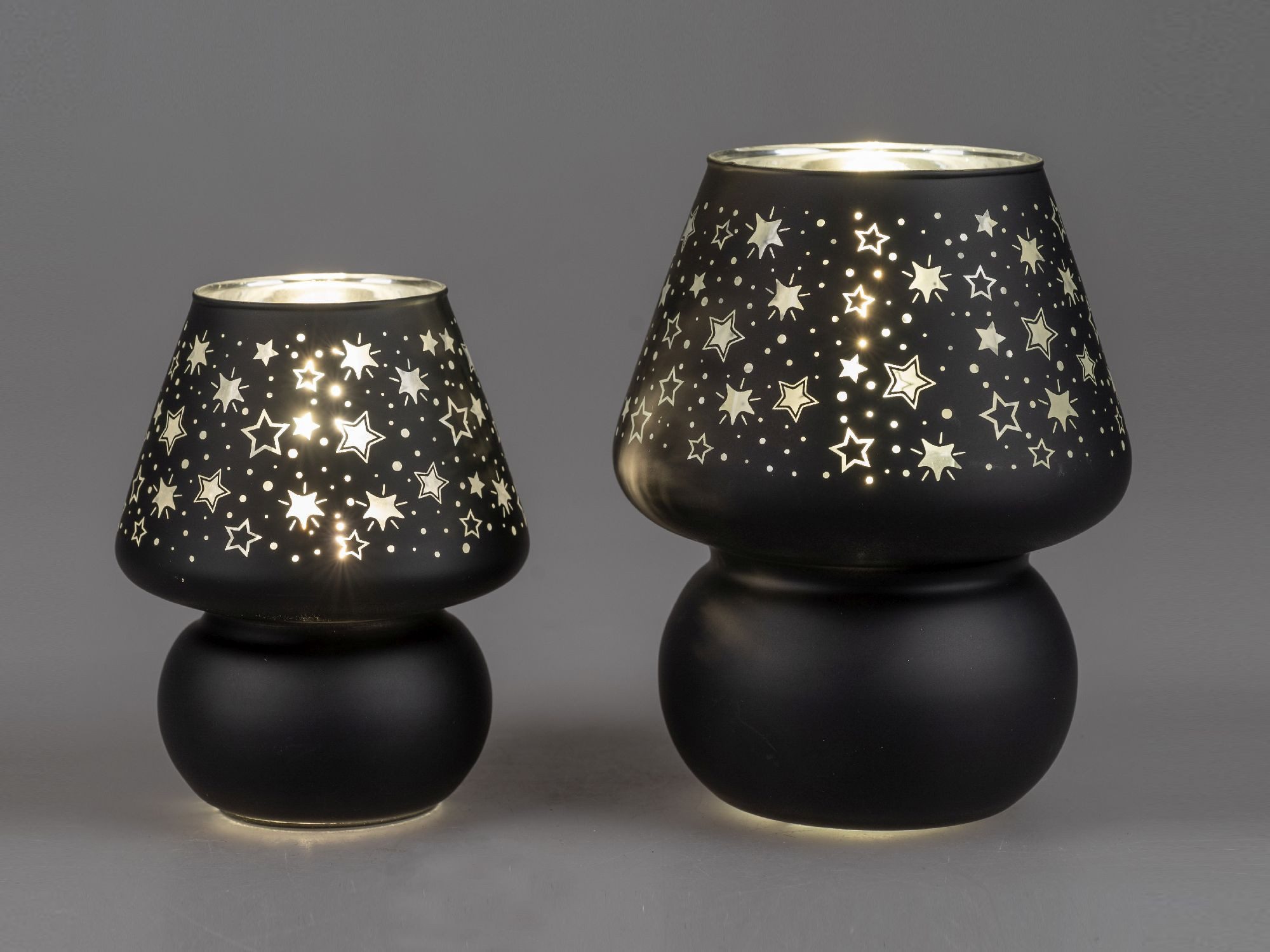 formano Nachttischlampe Festival, Mit Timerfunktion, Schwarz, Motiv: Sterne