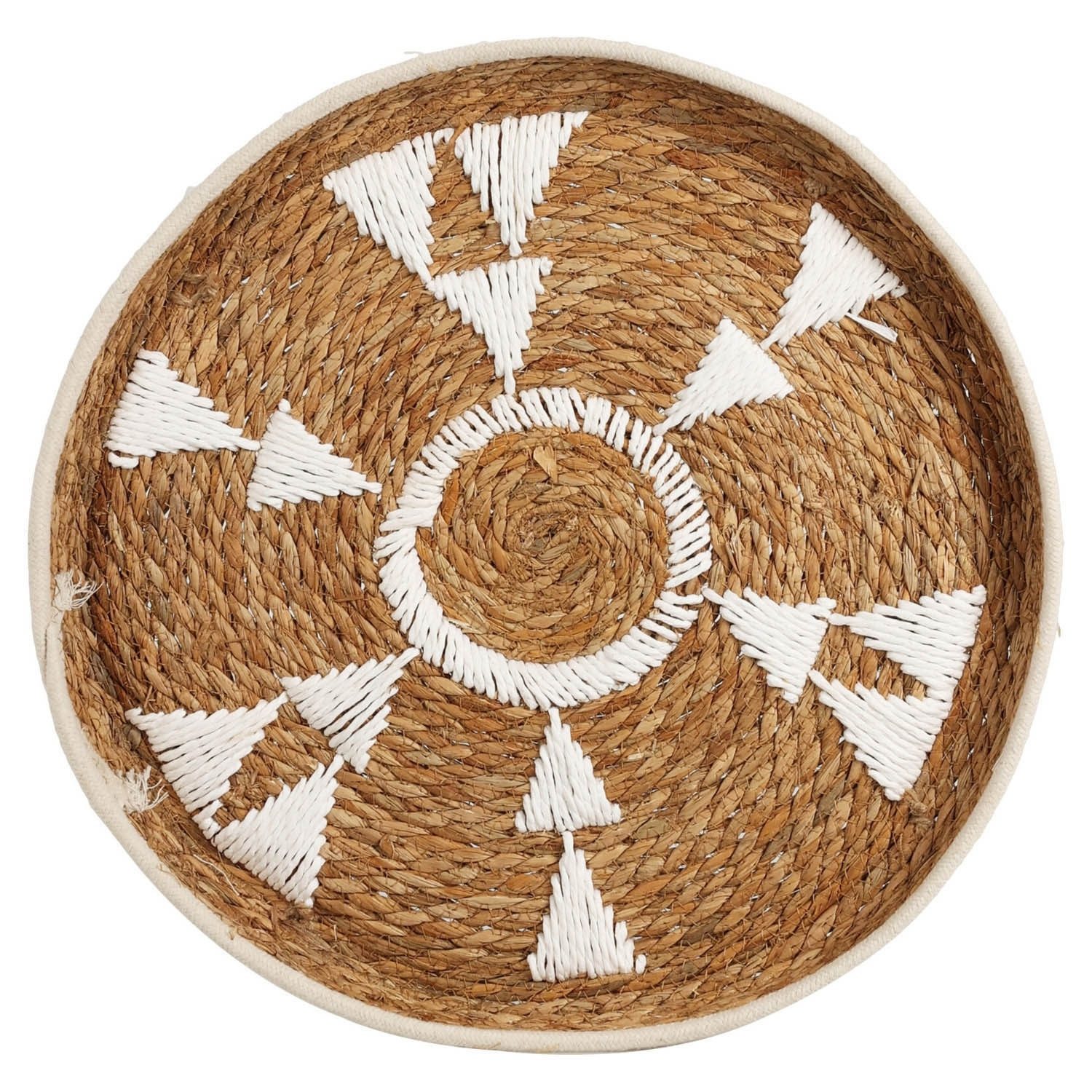 Wanddekoobjekt RATIS, Braun, Ø 42 cm, Schilf, Braun, Weiß (1 St)