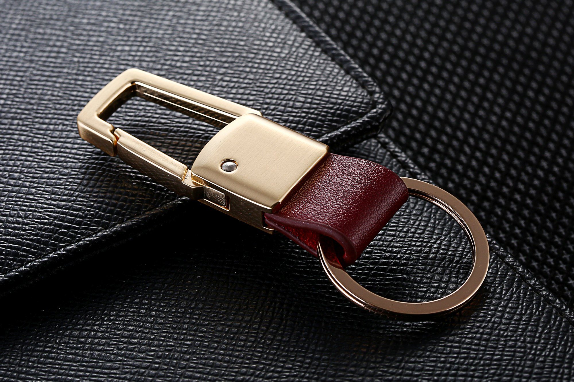 Cerbery Schlüsselanhänger Schlüsselanhänger aus Leder mit Ringen und Gesche günstig online kaufen