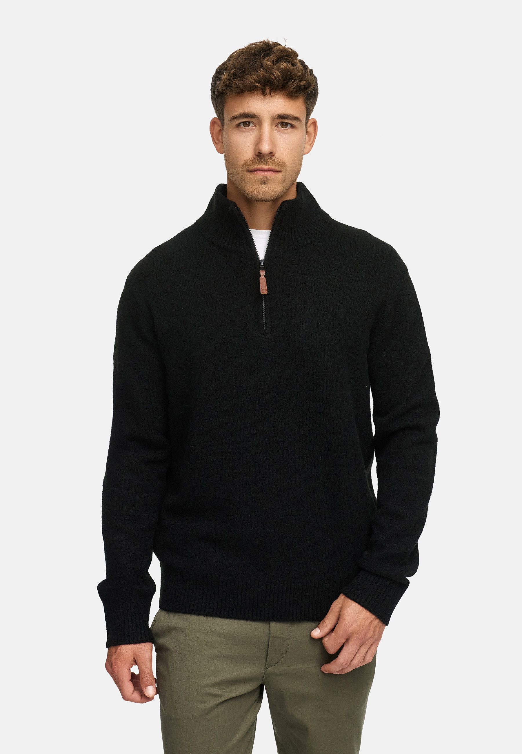 Indicode Strickpullover Herren INTrax Half Pullover Herrenpullover Bequemer Strickpullover