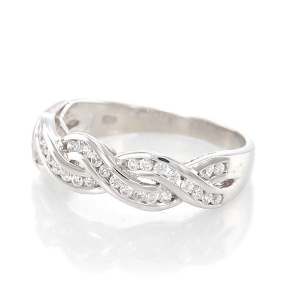 Cavill Silberring Cavill Sterling Silber Ring 0,64 ct Zirkon Schleife Echtschmuck Damen (1-tlg)