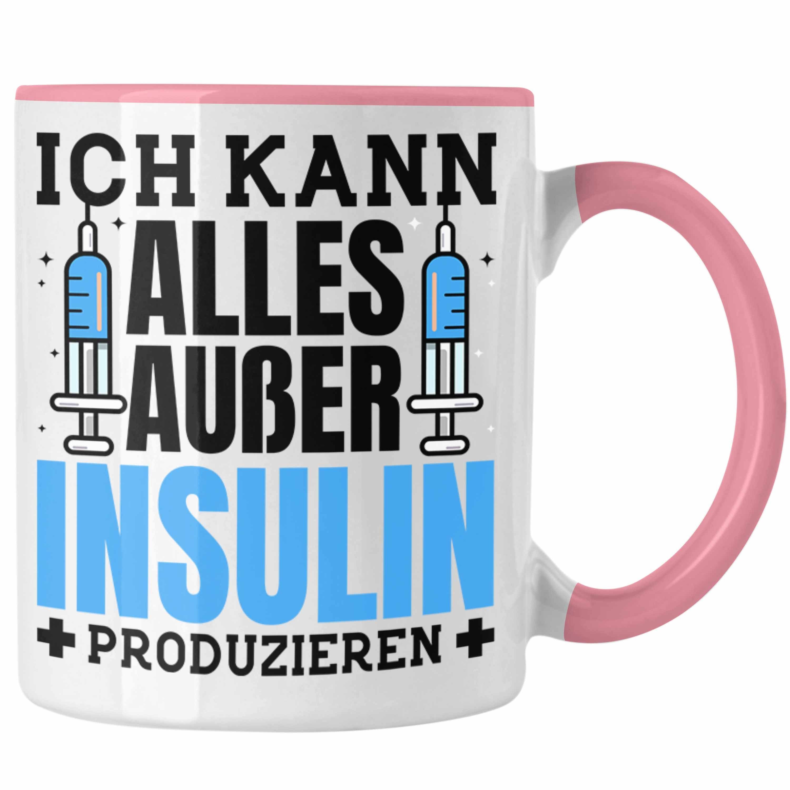 Trendation Tasse Trendation - Diabetiker Tasse Diabetis Geschenk Lustiger Spruch Zucker Patient Rosa