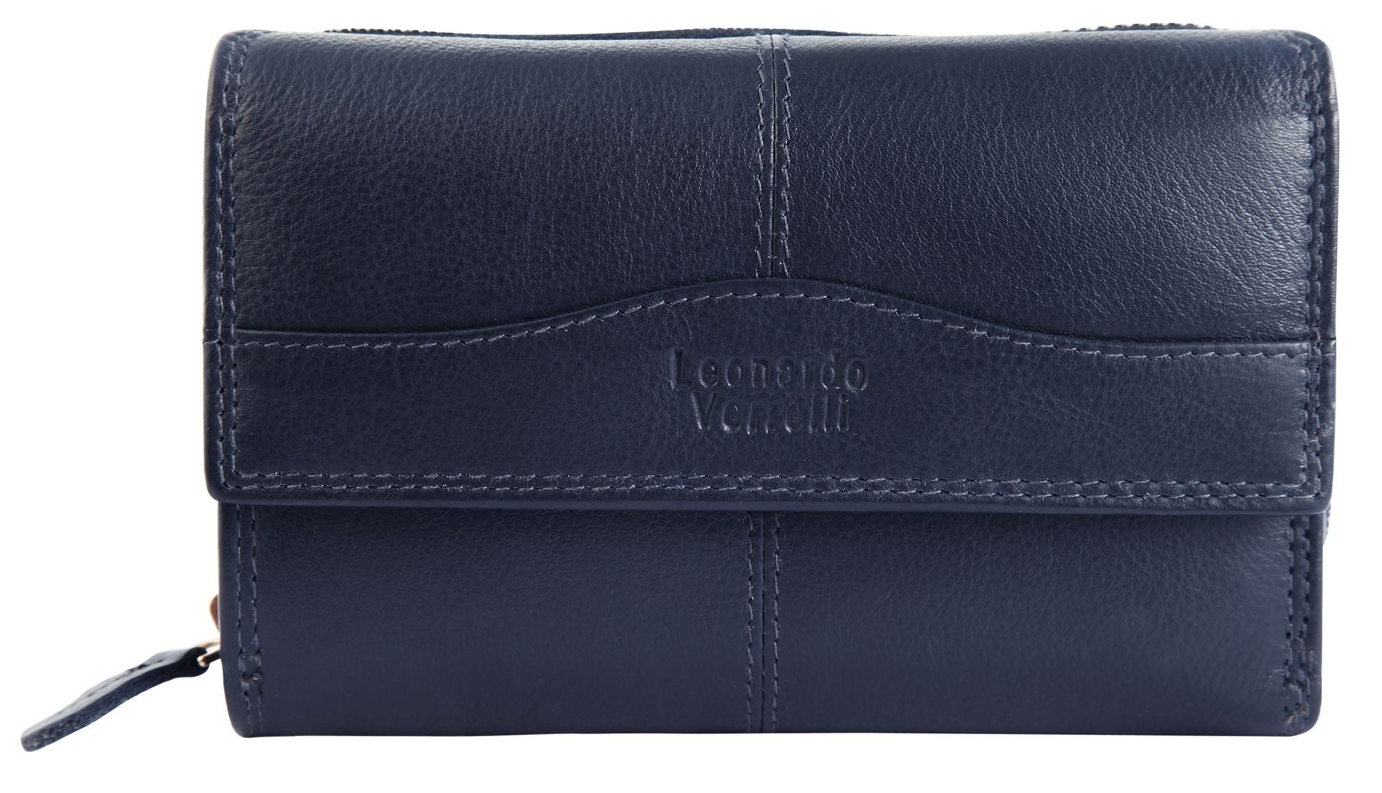 LEONARDI VERRELLI Portafoglio Donna In Vera Pelle Con Protezione RFID – 9x17 Cm – Turchese, Orizzontale, Molti Scomparti - 4
