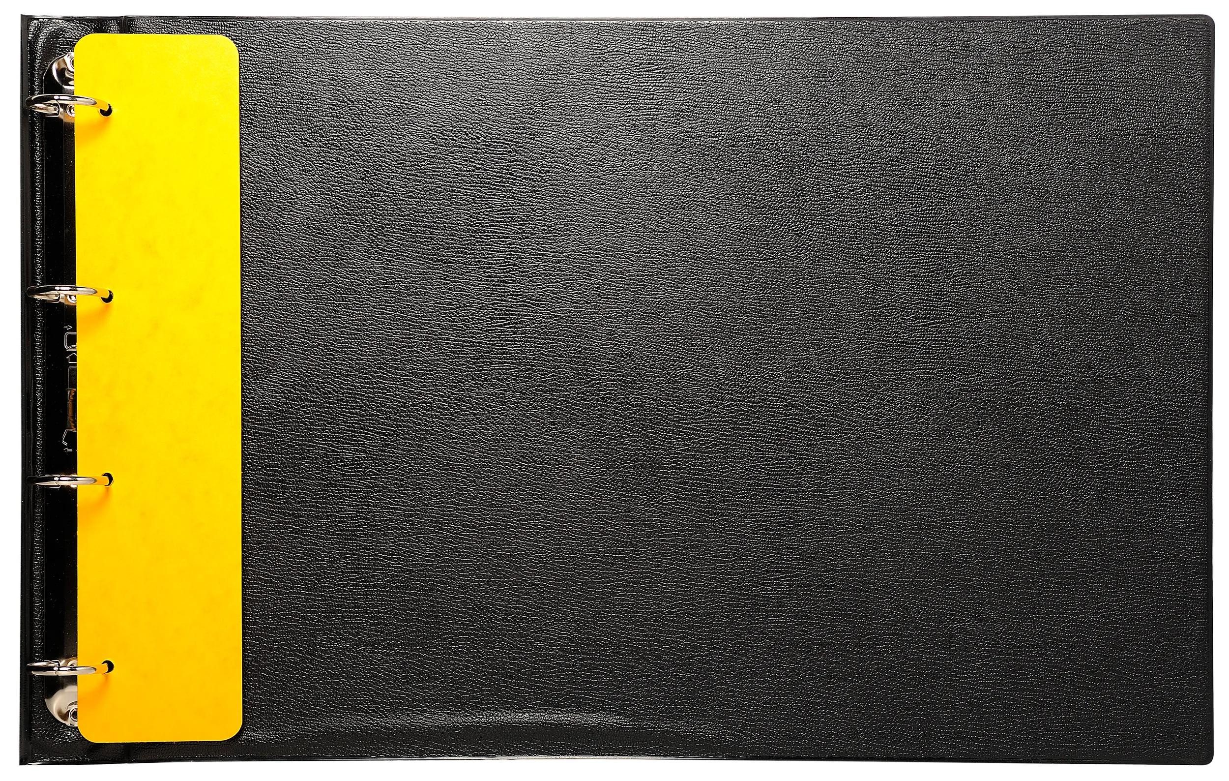 EXACOMPTA Ringbuchmappe Ringbuch PVC 24mm 4Ring Rücken 40mm für A3 quer Schwarz 41930E, Sonderformate Ringbücher