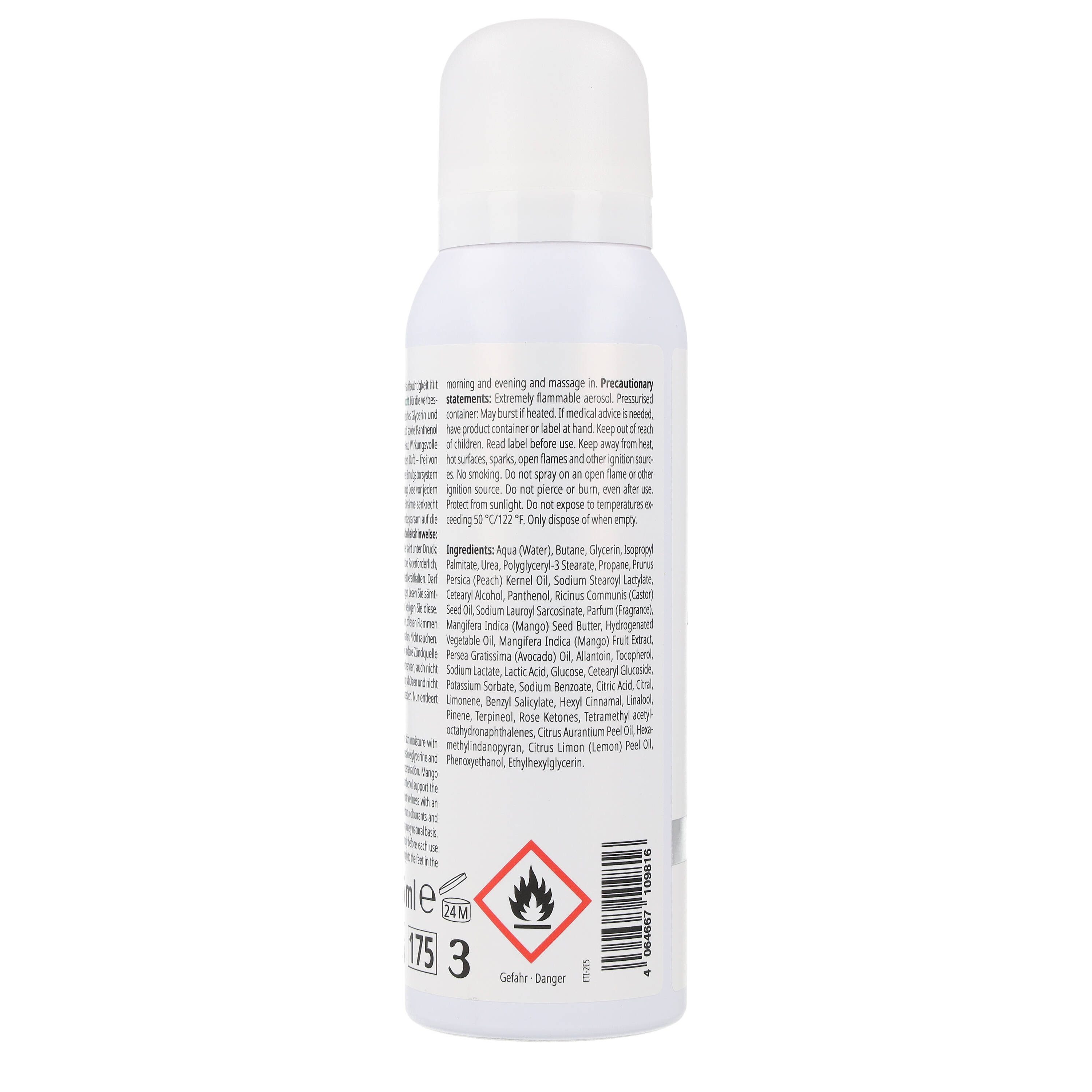 Pedibaehr Fußschaum Pedibaehr Fuß-Cremeschaum Frucht 125ml alle Hauttypen, Diabetiker geeignet, 1-tlg., mit Mango-Butter, Avocado-Öl, 5% Urea und Panthenol